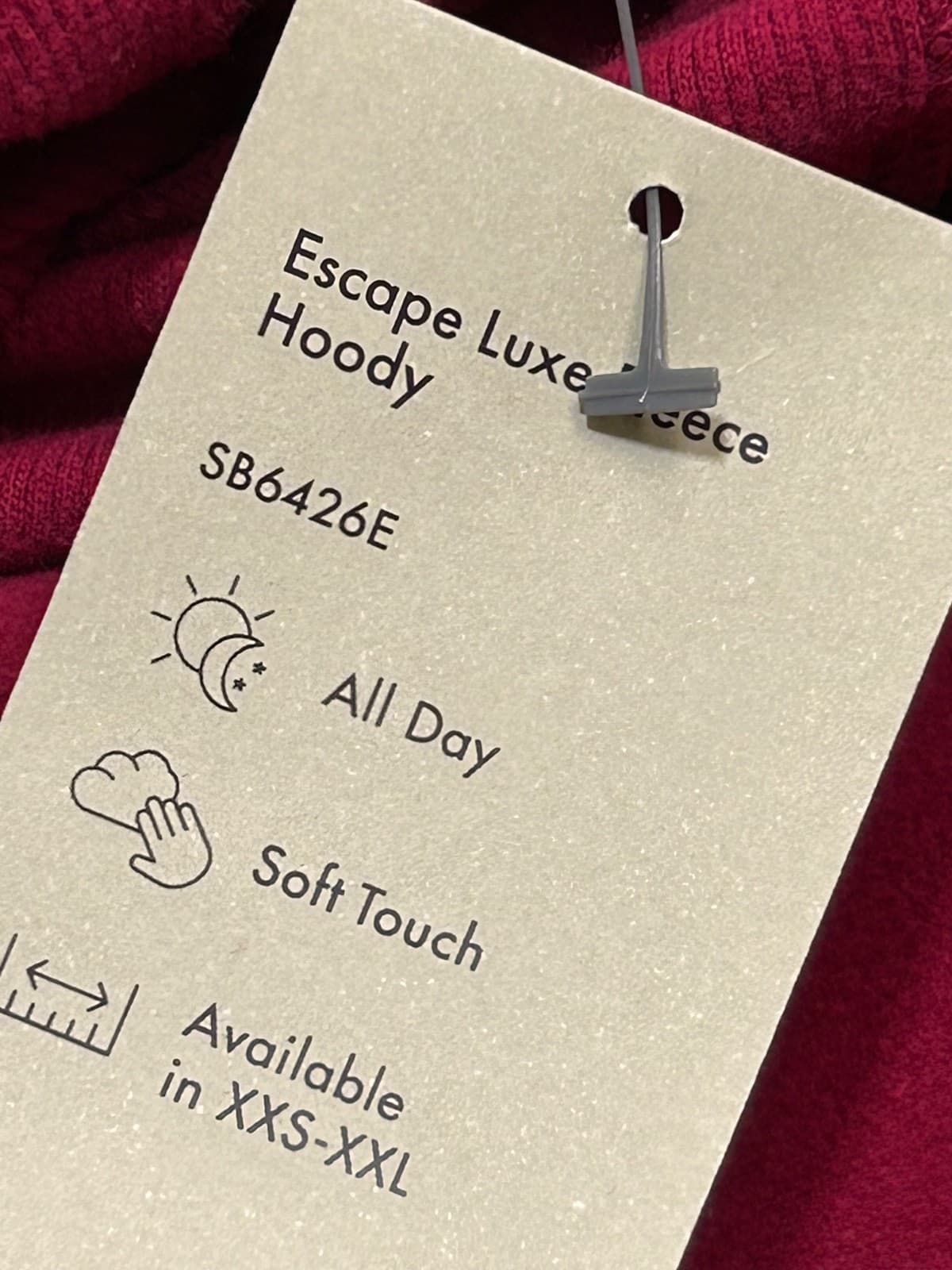 $144 NWT Sweaty Betty Women's size L Hoodie Pockets Pullover Escape Red Fleece d - Thumbnail 12