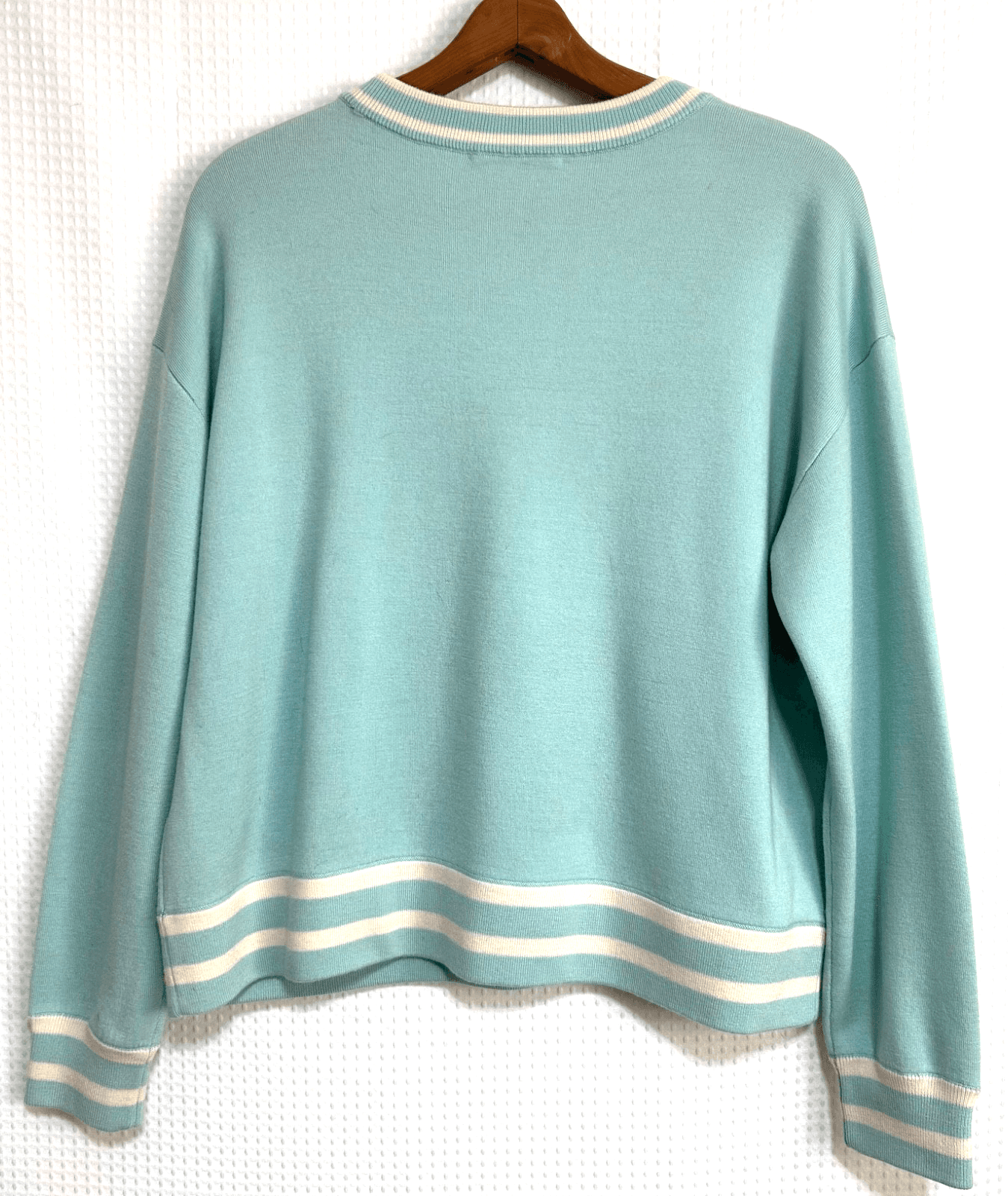 $495 Alice + Olivia size L Merino Wool Gleeson Apres Pullover Sweater Preppy a - Thumbnail 3