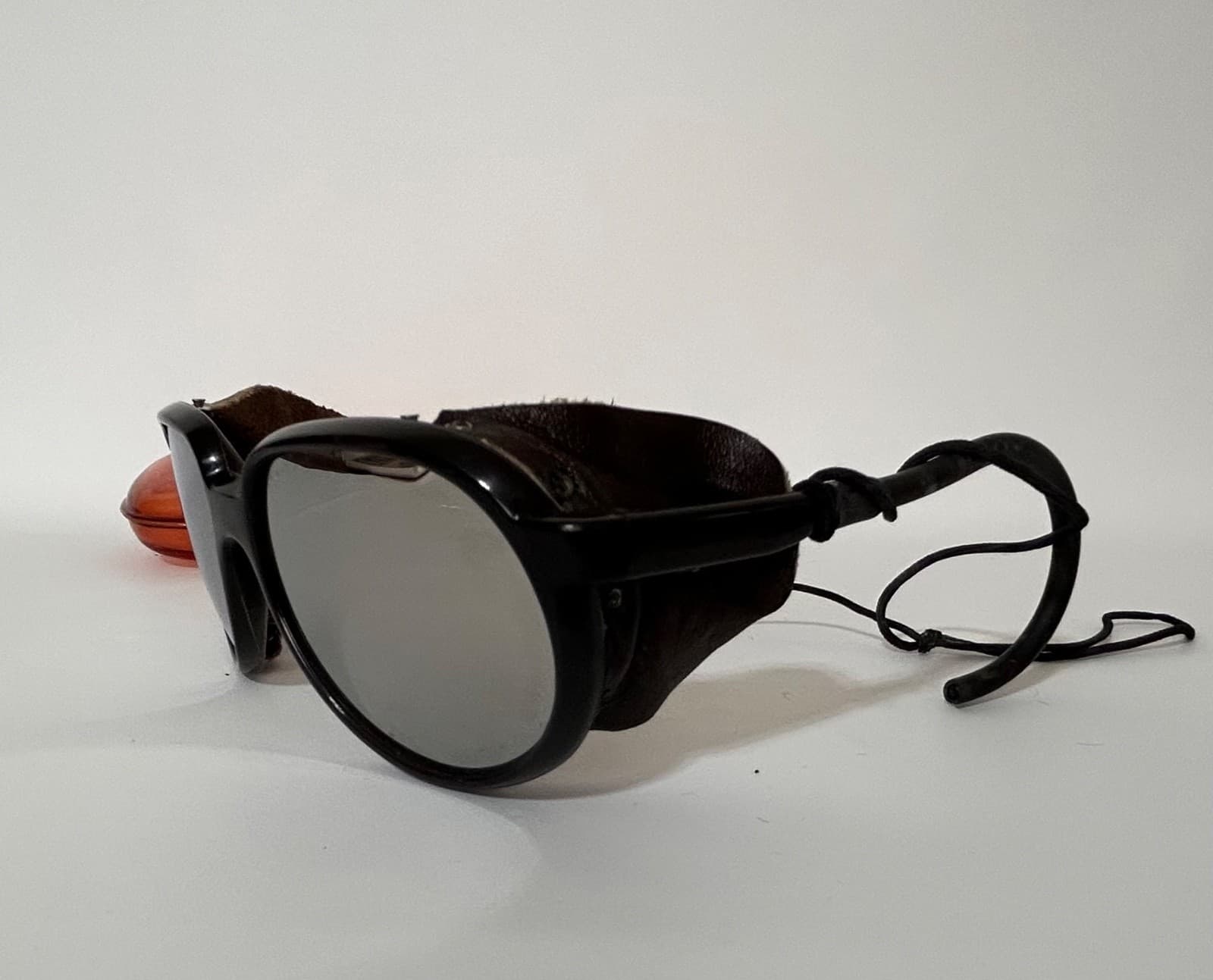 Bolle Nylon Cable Hook Leather Shields Skiing Sunglasses Made In France - Thumbnail 14