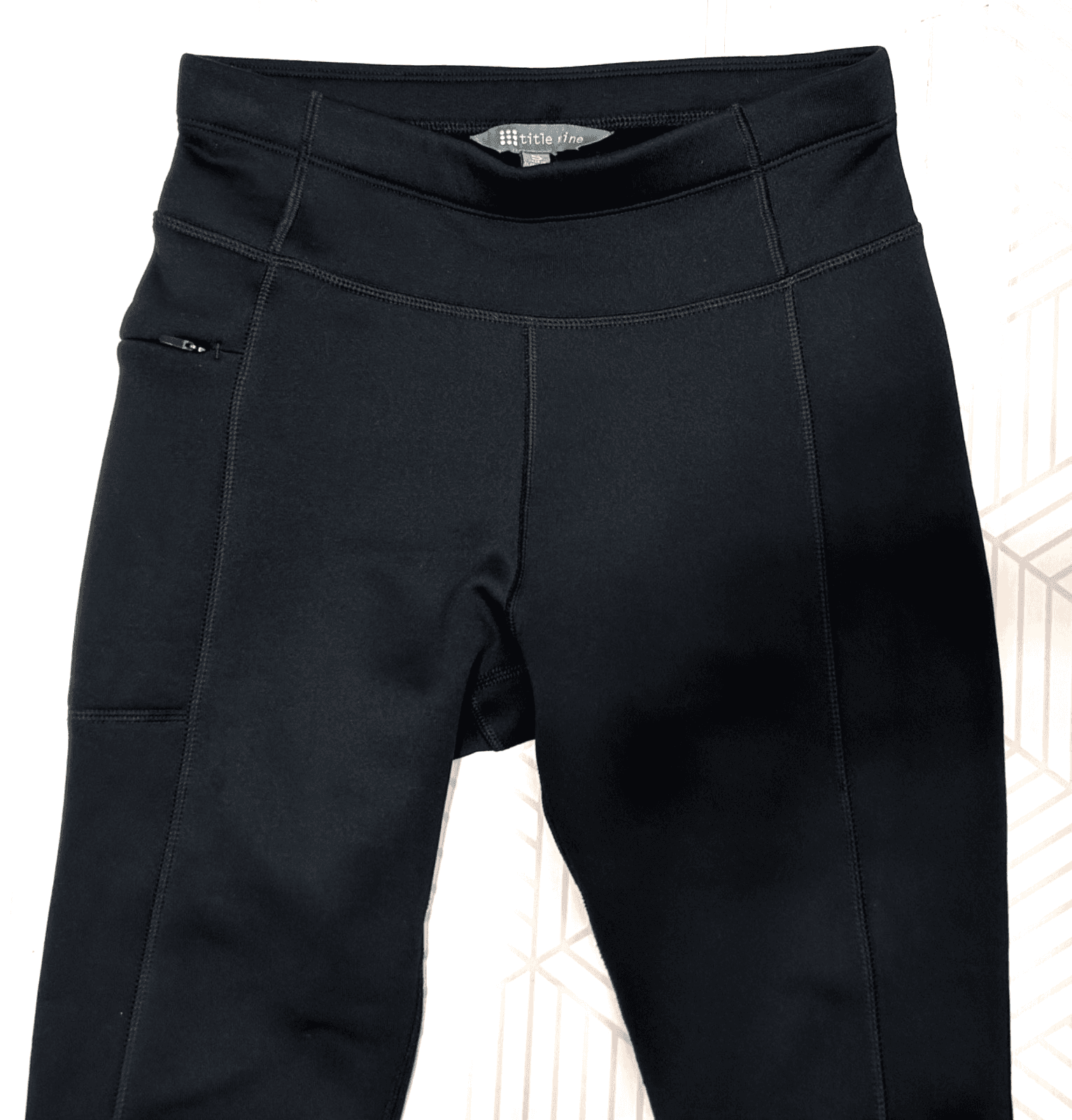 Title Nine Women's Small Polartec Crash Tights Black Pants Fleece x - Thumbnail 3