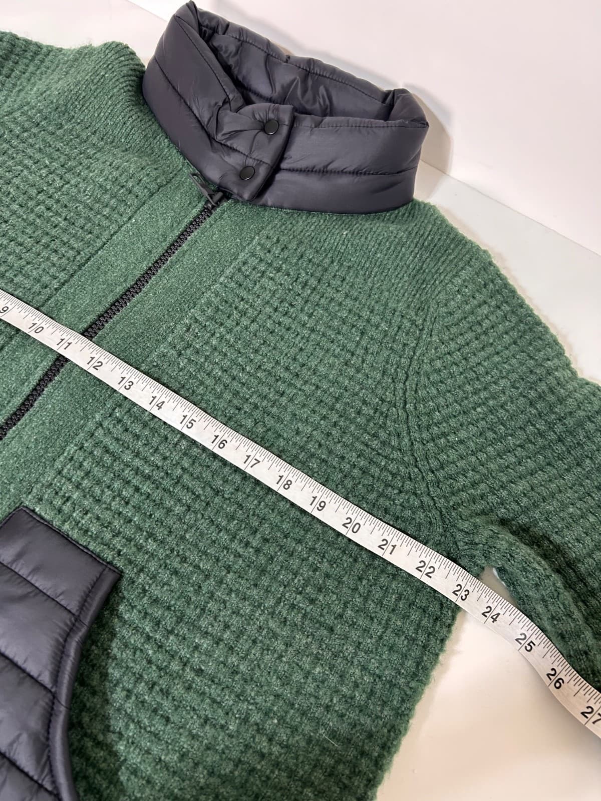 NWT $440 Lisa Todd Size XL Posh Puffer Knit Cardigan Sweater Estate Green d - Thumbnail 8