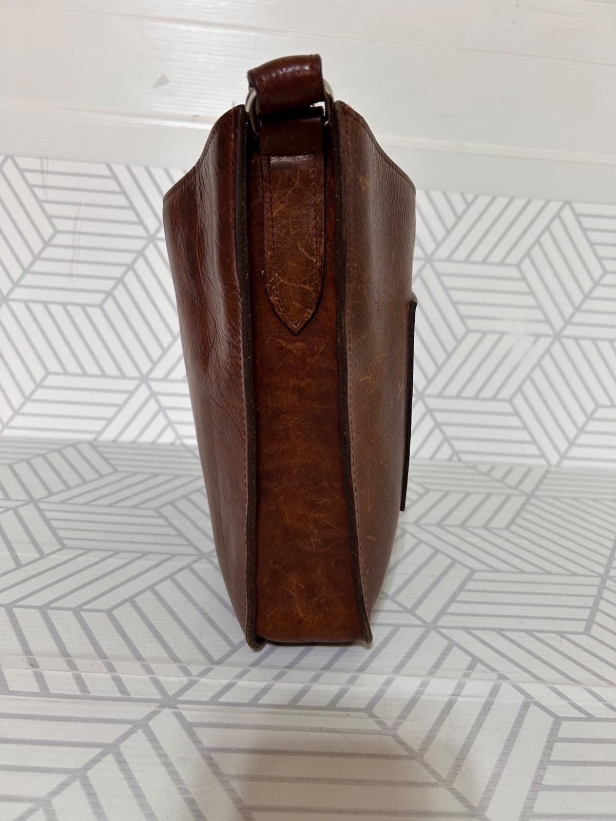 Two Bar West Leather Tooled Embossed Shoulder Bag Handmade Western Vintage - Thumbnail 14