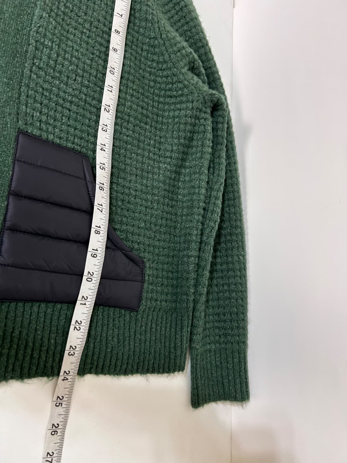 NWT $440 Lisa Todd Size XL Posh Puffer Knit Cardigan Sweater Estate Green d - Thumbnail 7