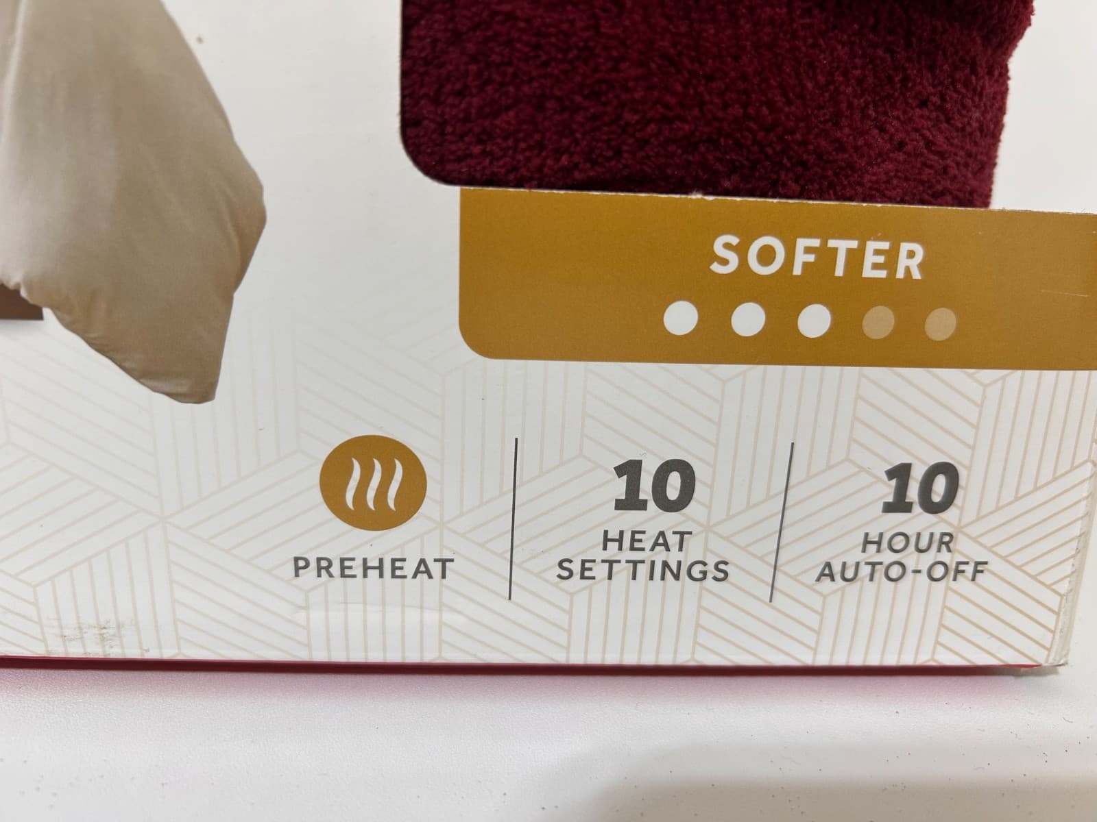 Sunbeam Heated Blanket Microplush 10 Heat Settings Size Full Burgundy - Thumbnail 6