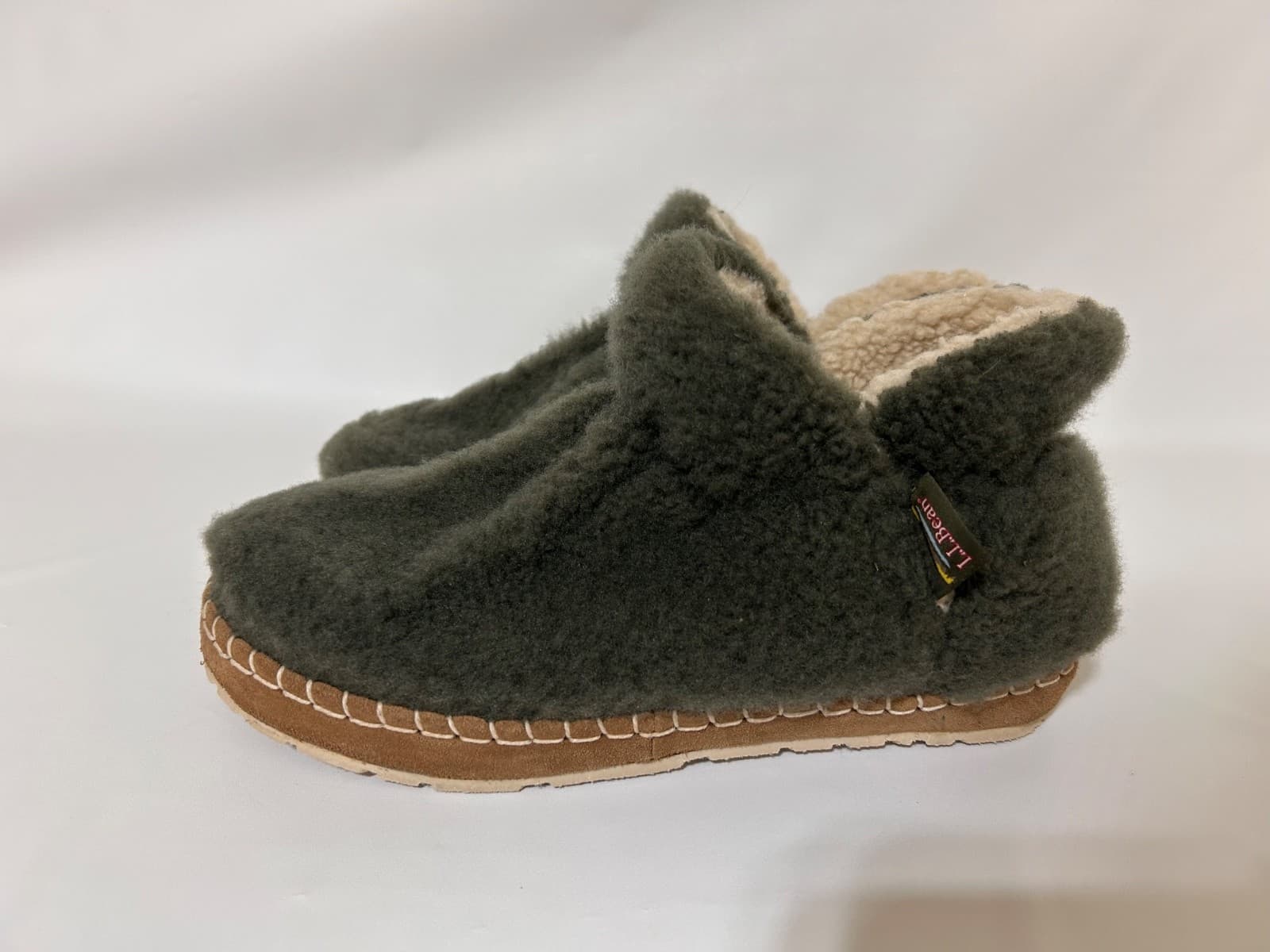 LL Bean Cozy Pile Monkey Fleece Slipper Booties Womens Size 8 - Thumbnail 3