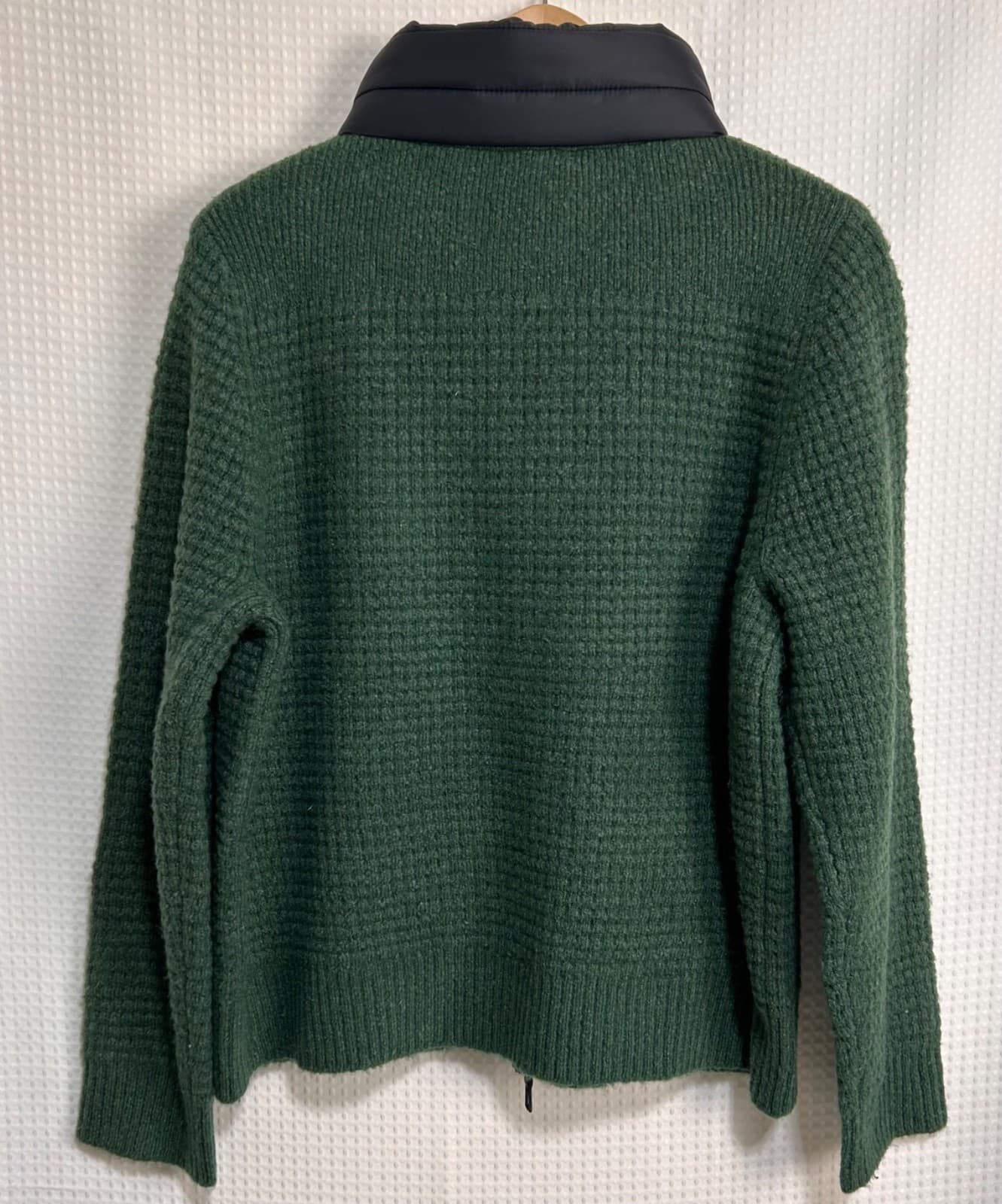 NWT $440 Lisa Todd Size XL Posh Puffer Knit Cardigan Sweater Estate Green d - Thumbnail 3