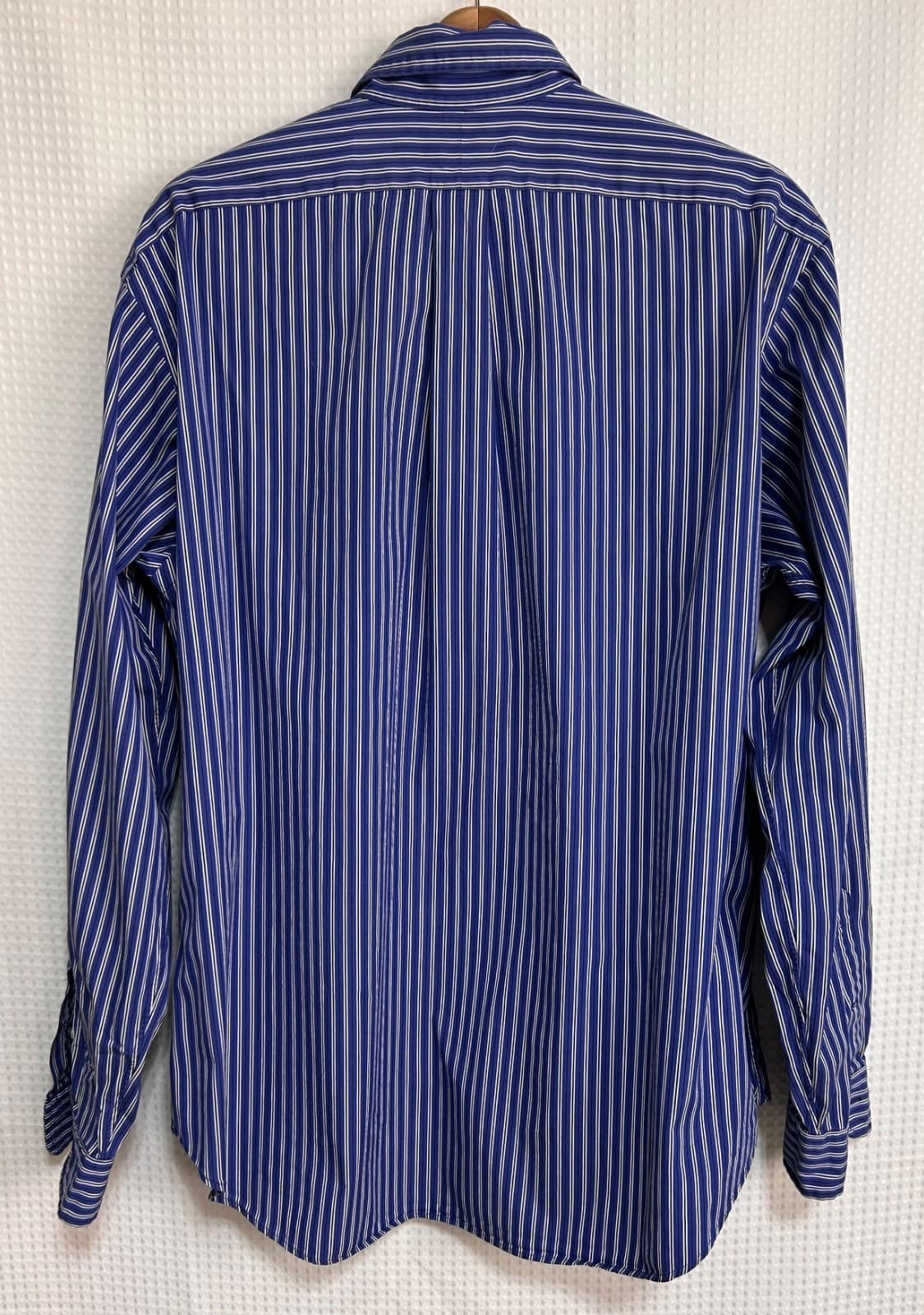 Ralph Lauren Mens size XL Striped Blue White Long Sleeve Button Up Shirt Pony d - Thumbnail 2