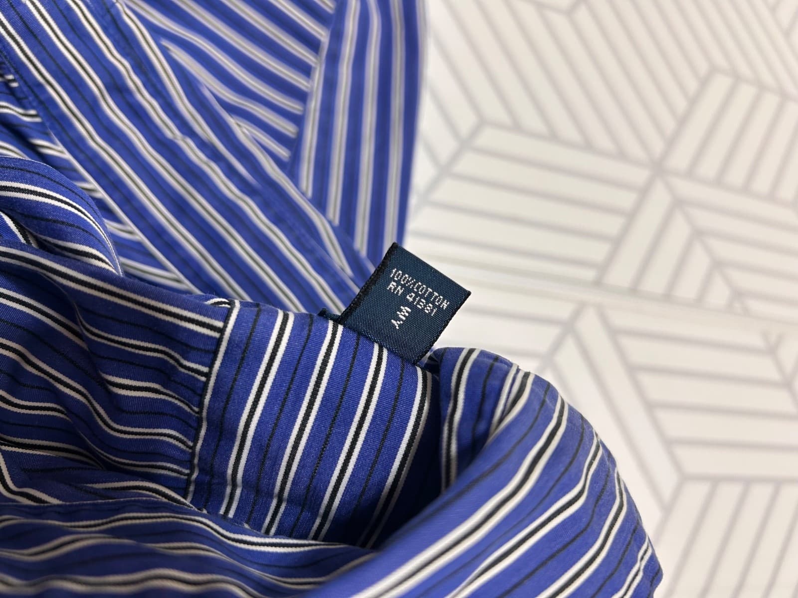 Ralph Lauren Mens size XL Striped Blue White Long Sleeve Button Up Shirt Pony d - Thumbnail 10