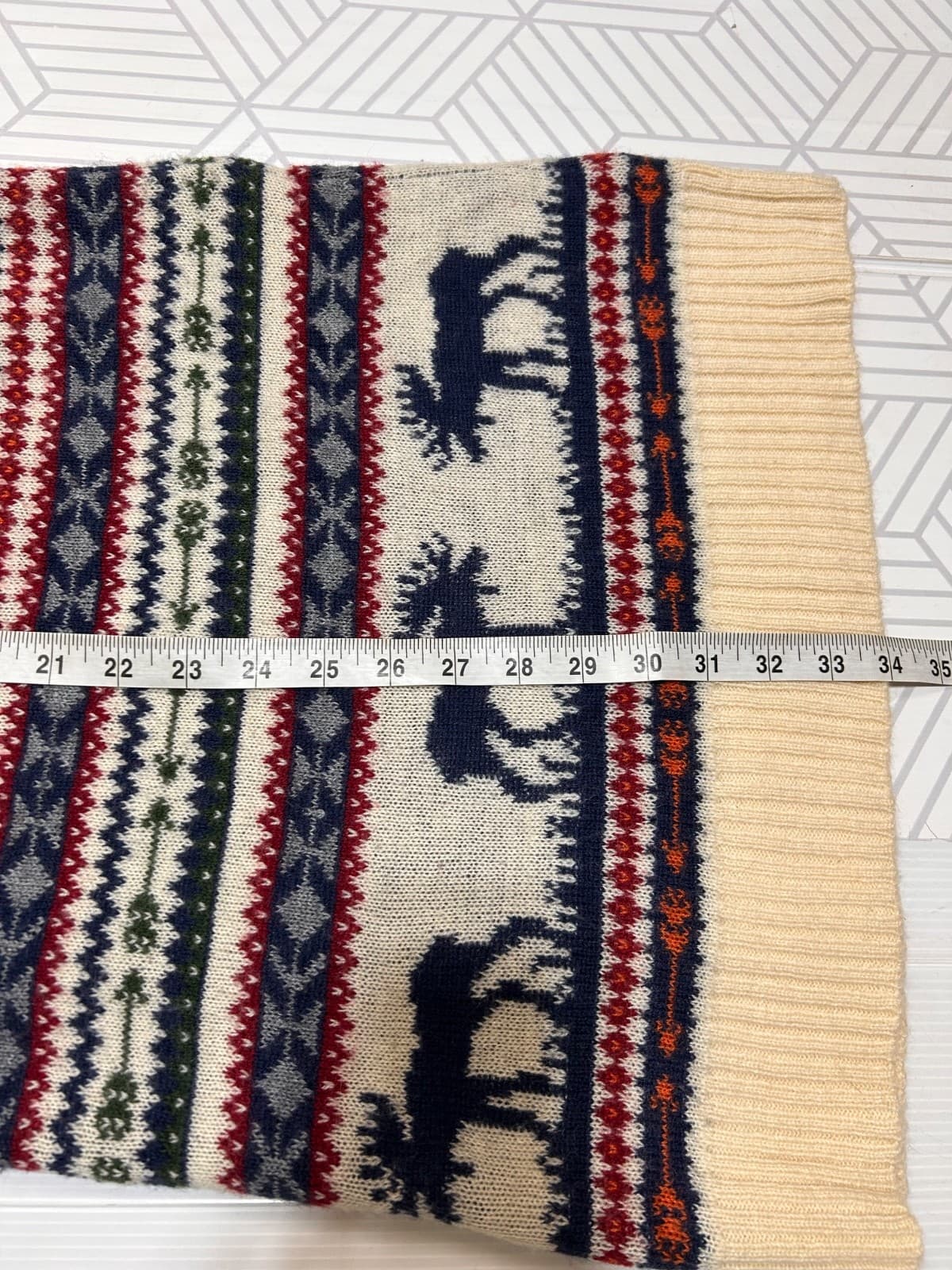 Kiel James Patrick Cozy Cabin Size XS Fair Isle Moose Sweater Dress Wool Blend z - Thumbnail 10