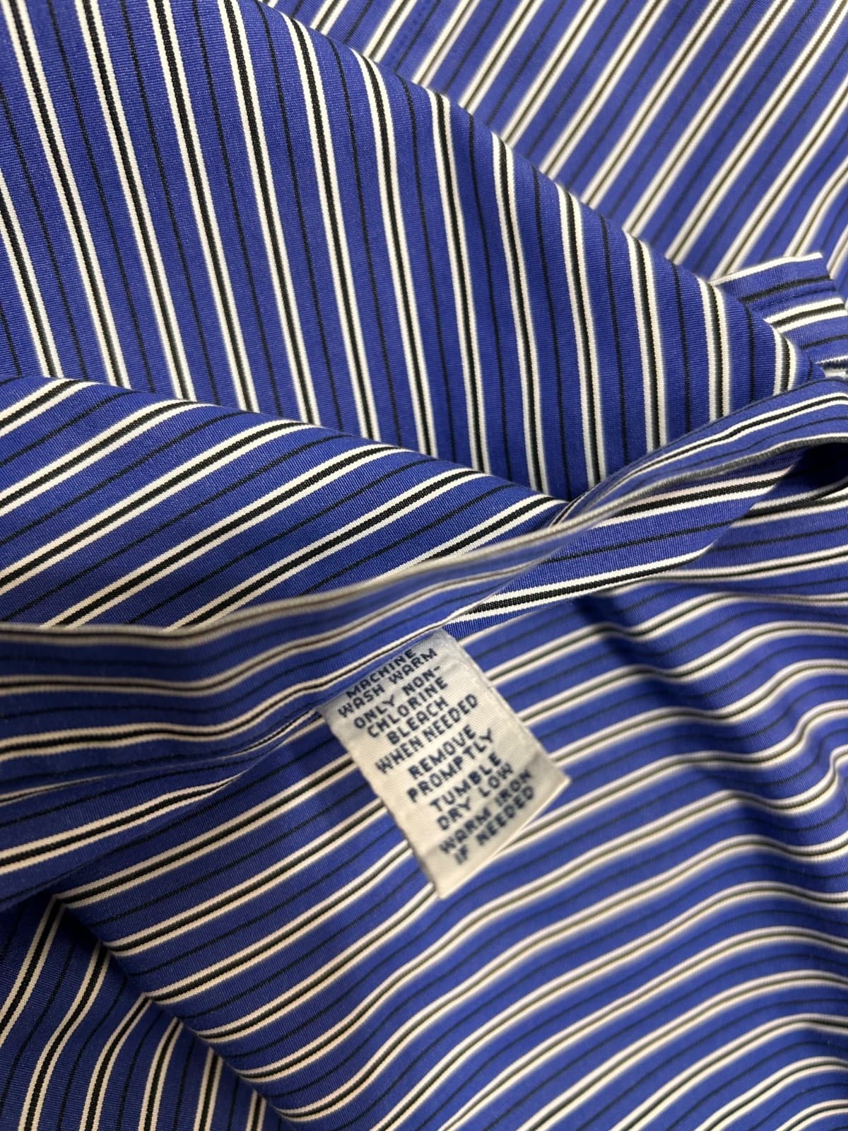 Ralph Lauren Mens size XL Striped Blue White Long Sleeve Button Up Shirt Pony d - Thumbnail 9