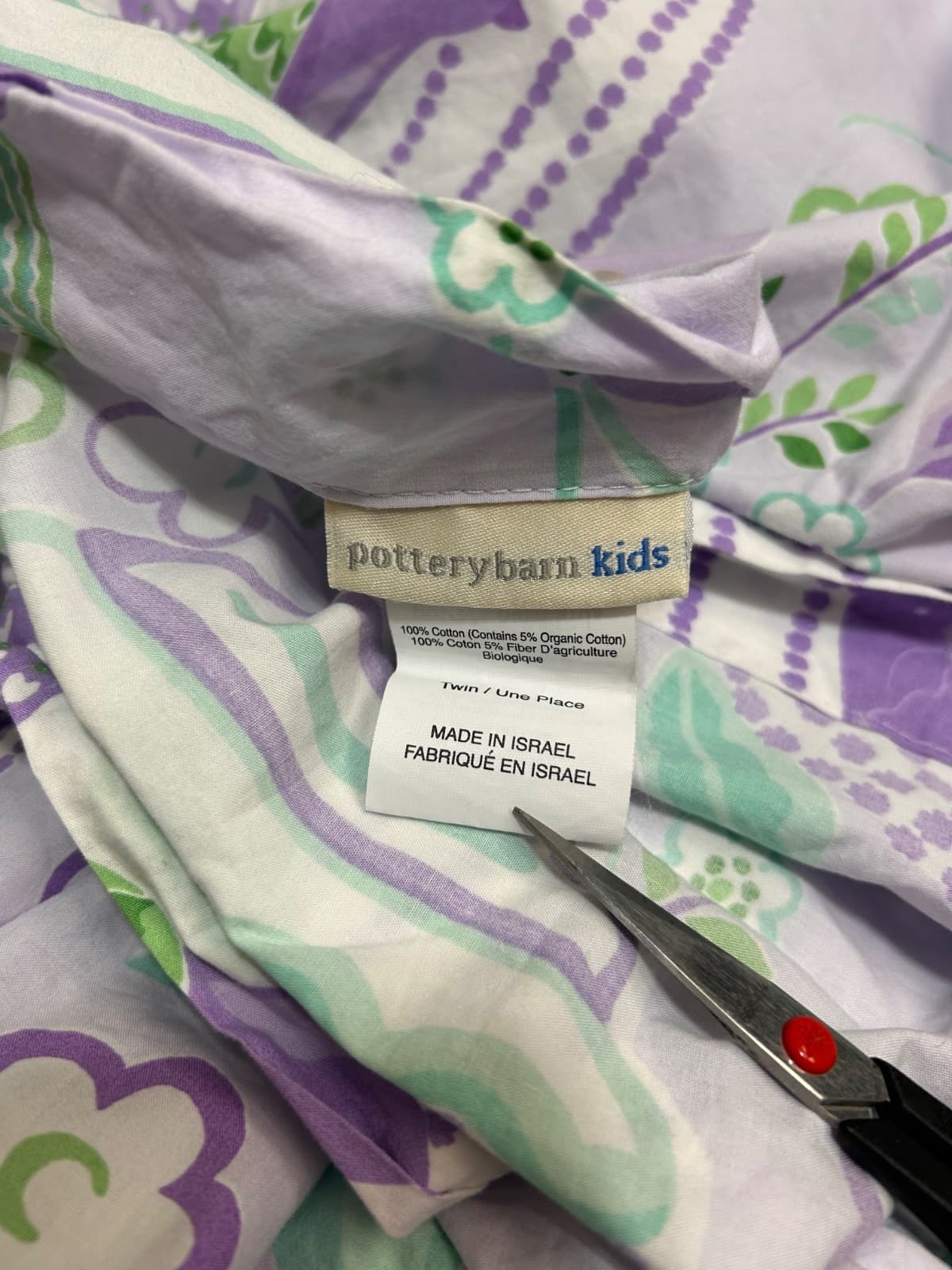 POTTERY BARN KIDS Bird Duvet Cover Lavender Girls Birdcage Floral Twin Flora - Thumbnail 3