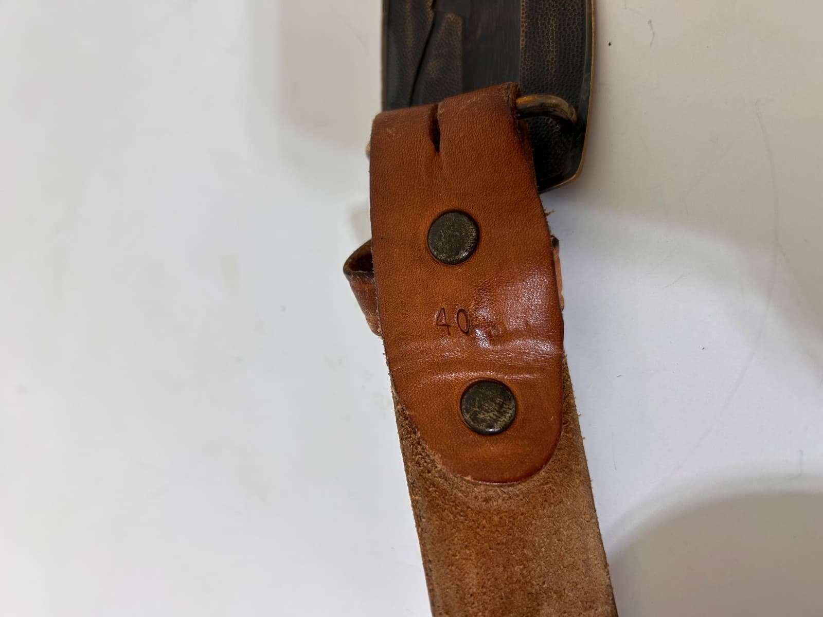 Tool Craft Top Grain Cowhide Leather Carved Tooled Belt Size 40 Brass Buckle - Thumbnail 11
