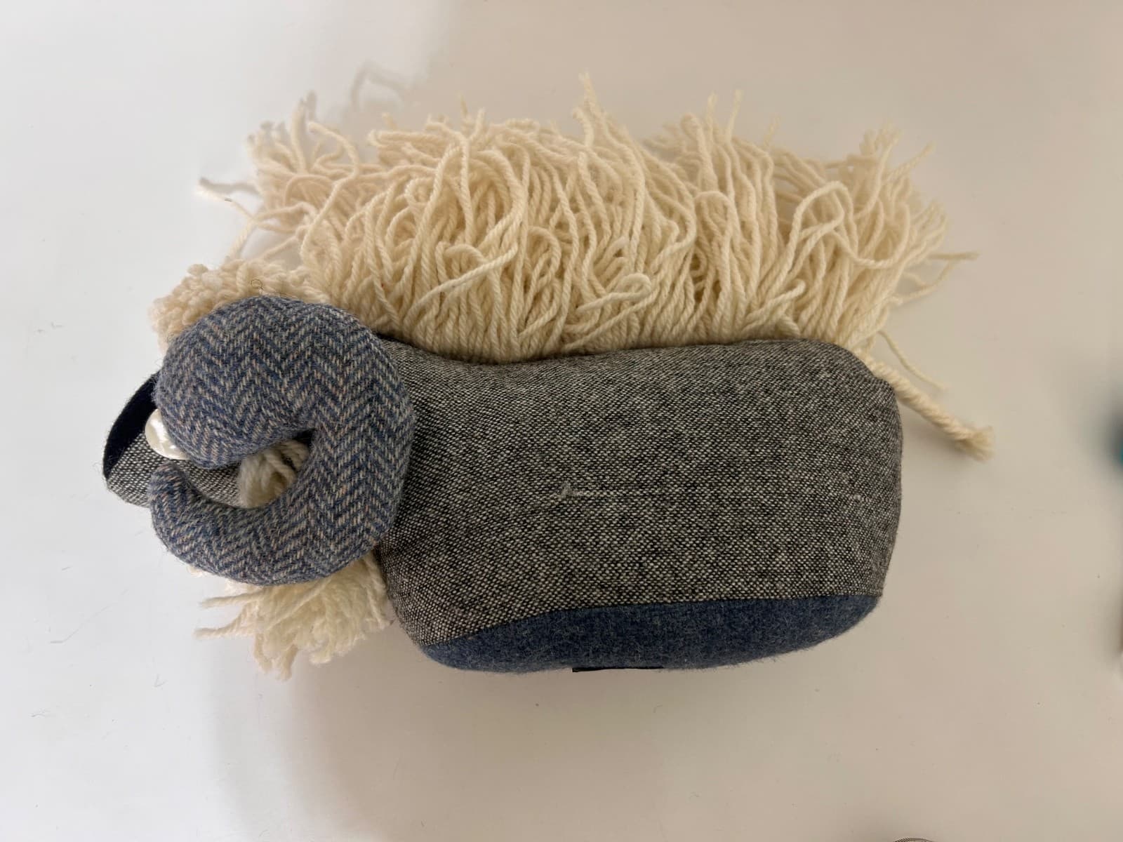 Jeans of Donegal Handmade Tweed Stuffed Ram Sheep Folk Art WOOL Irish Plush - Thumbnail 15