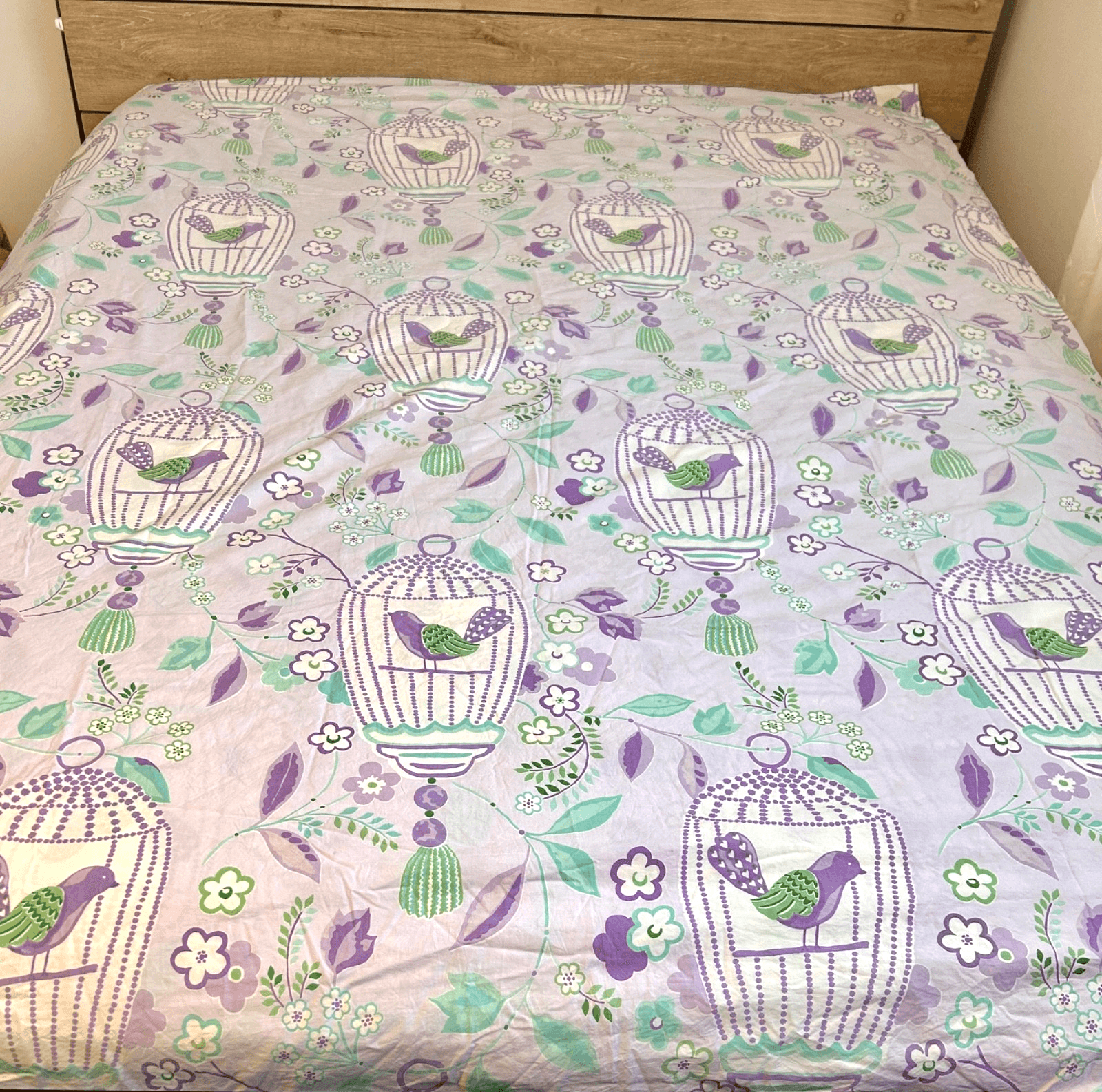 POTTERY BARN KIDS Bird Duvet Cover Lavender Girls Birdcage Floral Twin Flora - Thumbnail 2