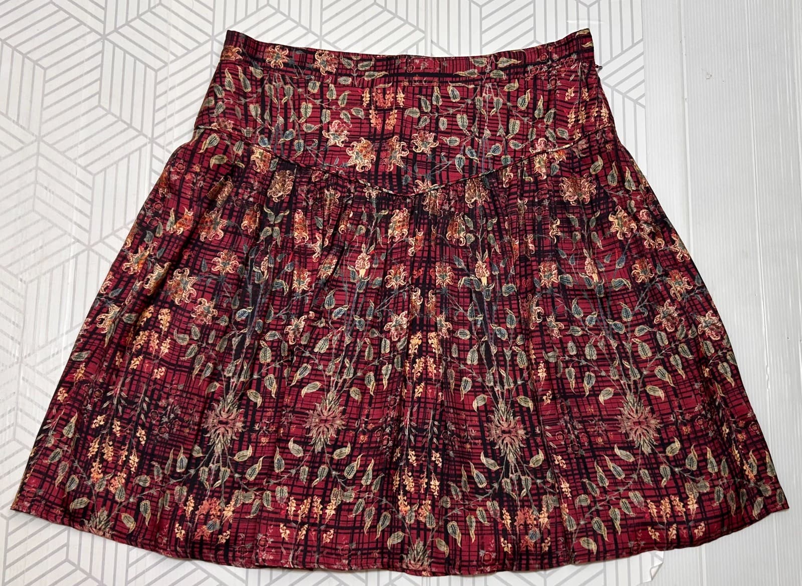 Peruvian Connection Size 14 XL Visc Silk Blend Pockets A Line Skirt Gorgeous c - Thumbnail 2