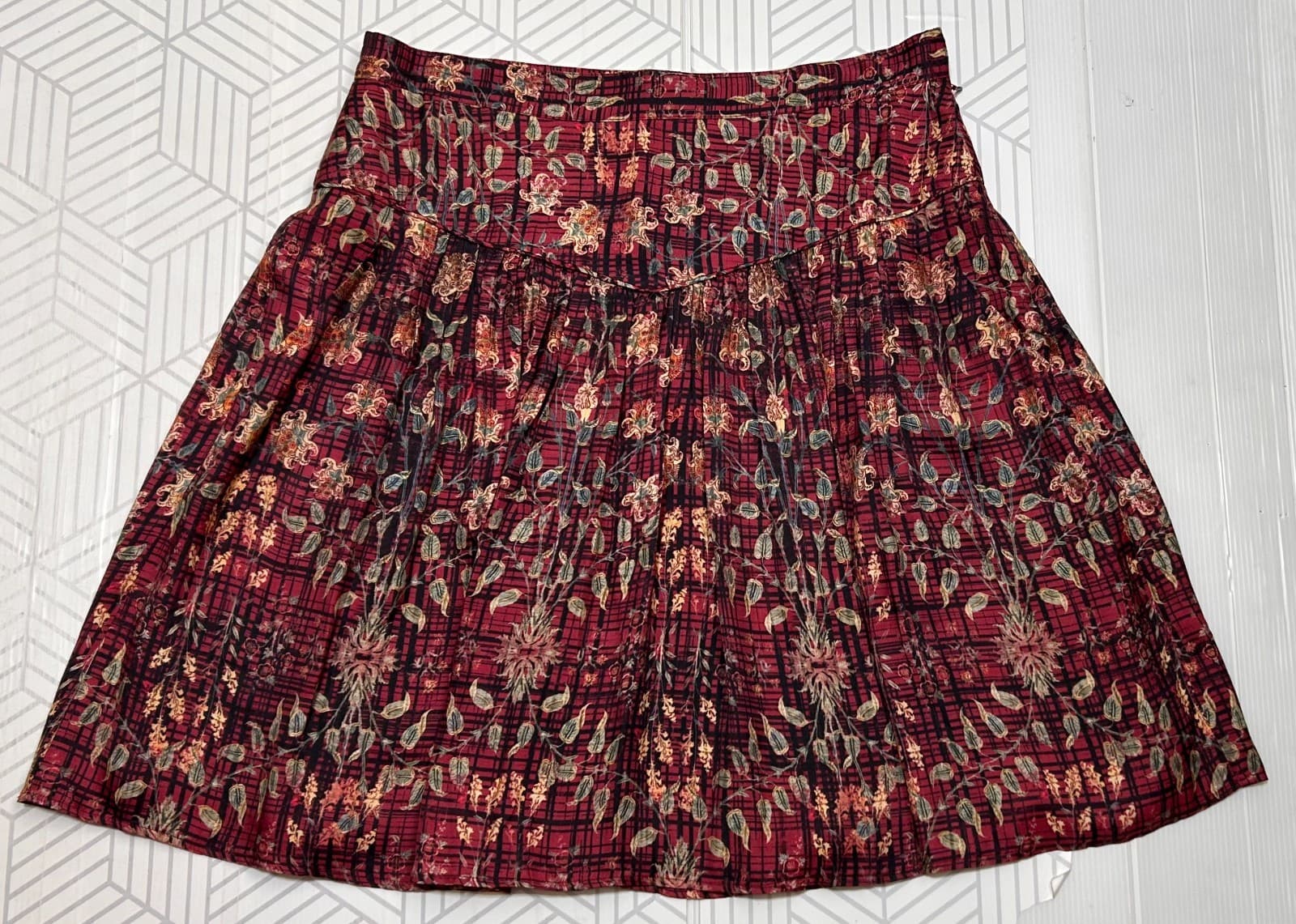 Peruvian Connection Size 14 XL Visc Silk Blend Pockets A Line Skirt Gorgeous c - Thumbnail 3
