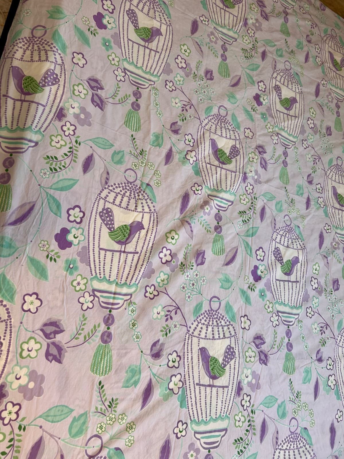 POTTERY BARN KIDS Bird Duvet Cover Lavender Girls Birdcage Floral Twin Flora - Thumbnail 6