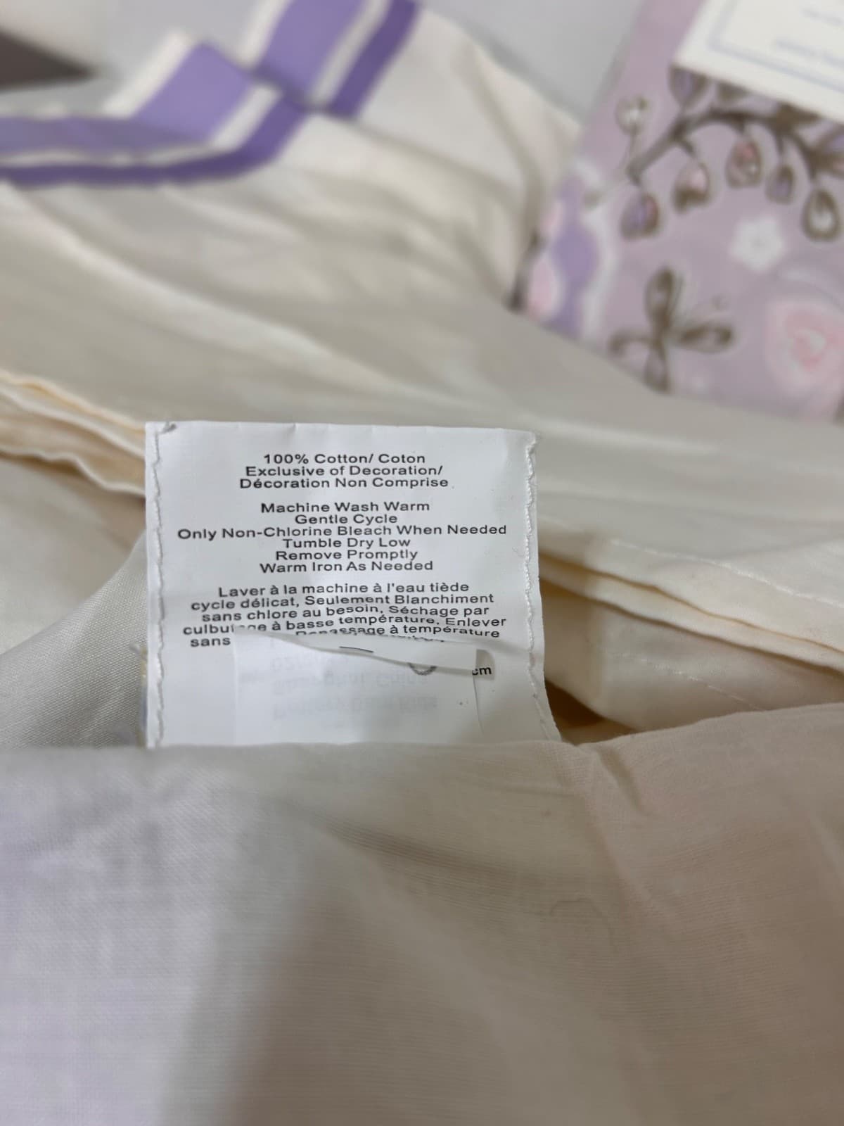 Pottery Barn Lavender Flowers Butterfly Crib Fitted Sheet Skirt Baby Gabrielle - Thumbnail 4