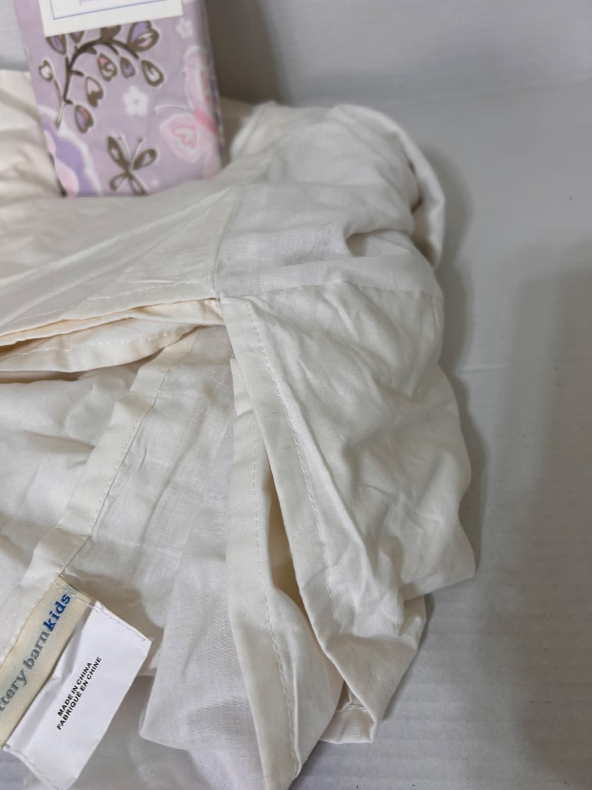 Pottery Barn Lavender Flowers Butterfly Crib Fitted Sheet Skirt Baby Gabrielle - Thumbnail 5