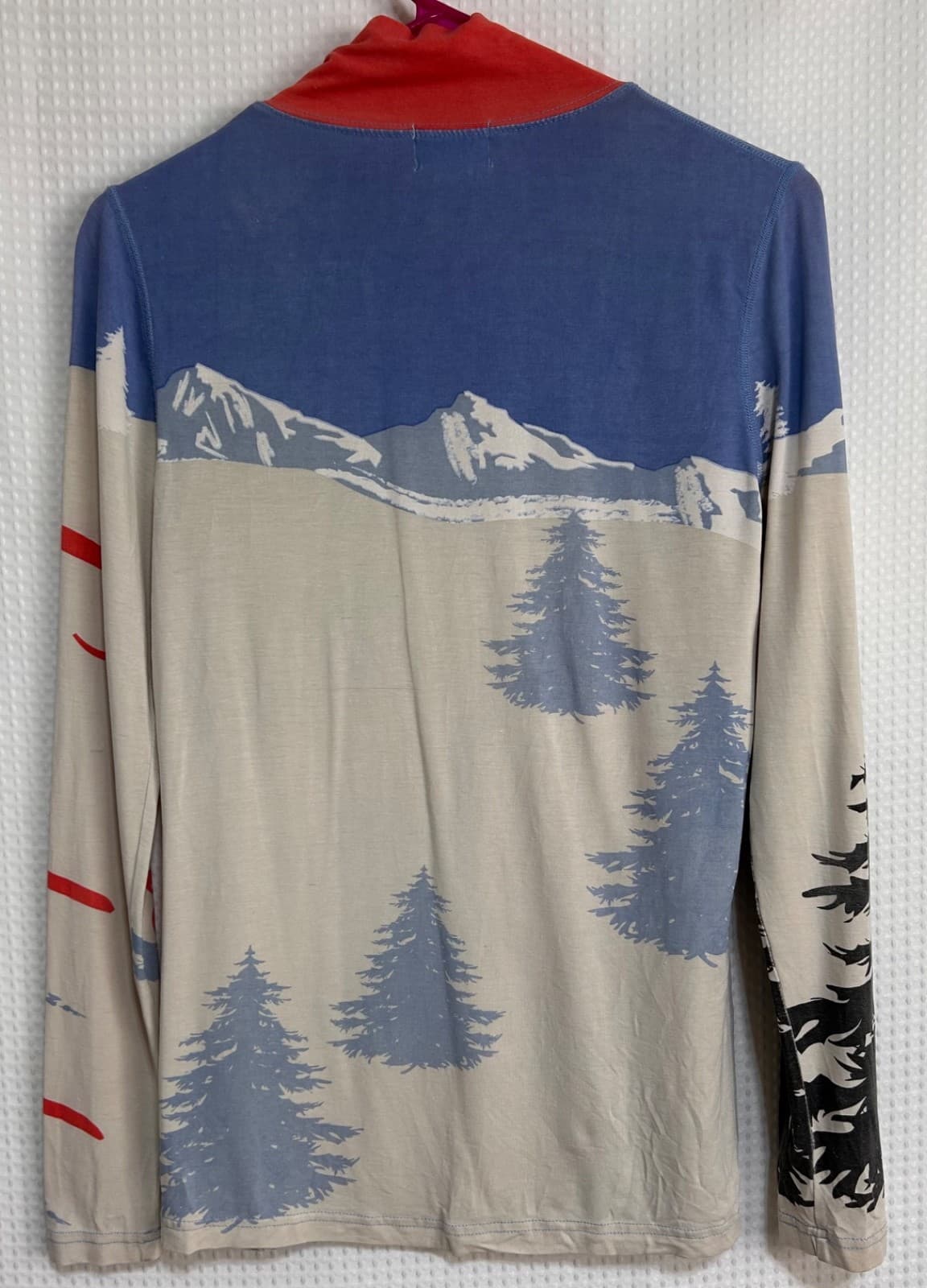 Neve Women's size Small Silk Merino Wool Base Layer Top Retro Skier Apres Ski a1 - Thumbnail 2