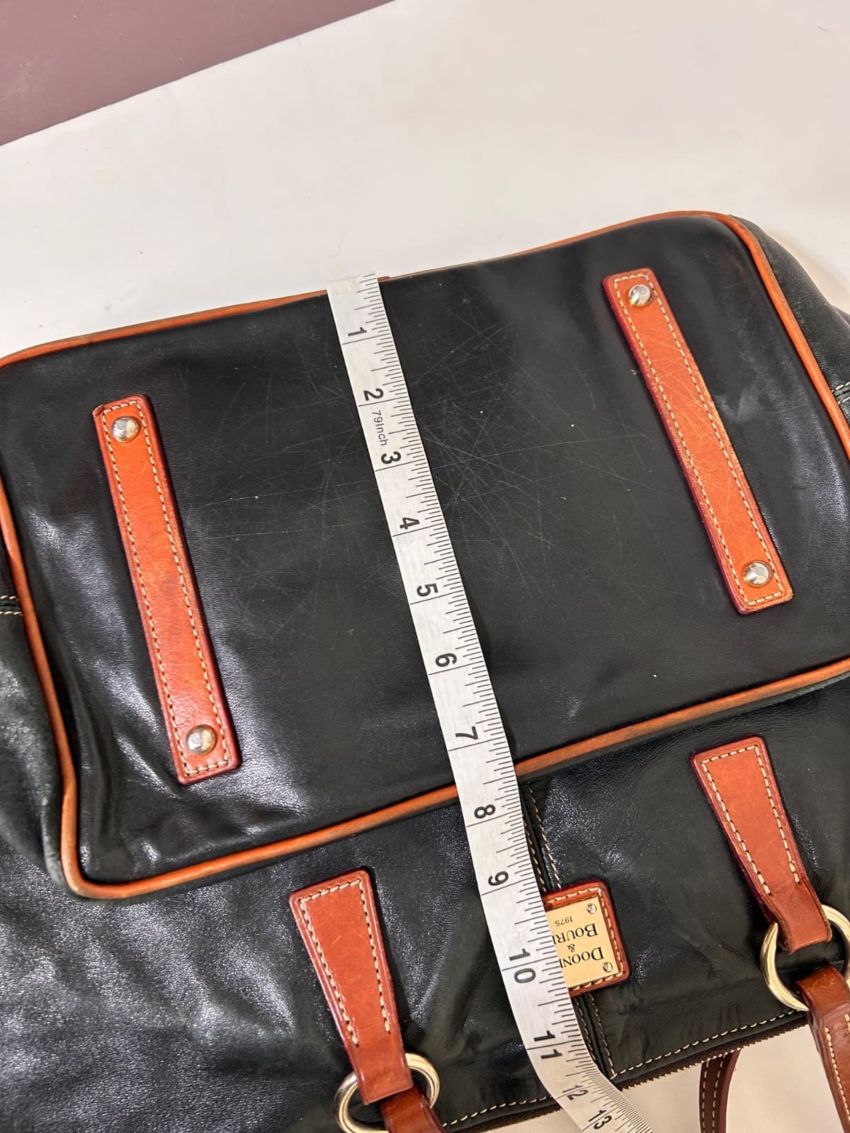 Dooney & Bourke Wexford Leather Becky Shoulder Tote Black Red Liner Dust Bag - Thumbnail 9