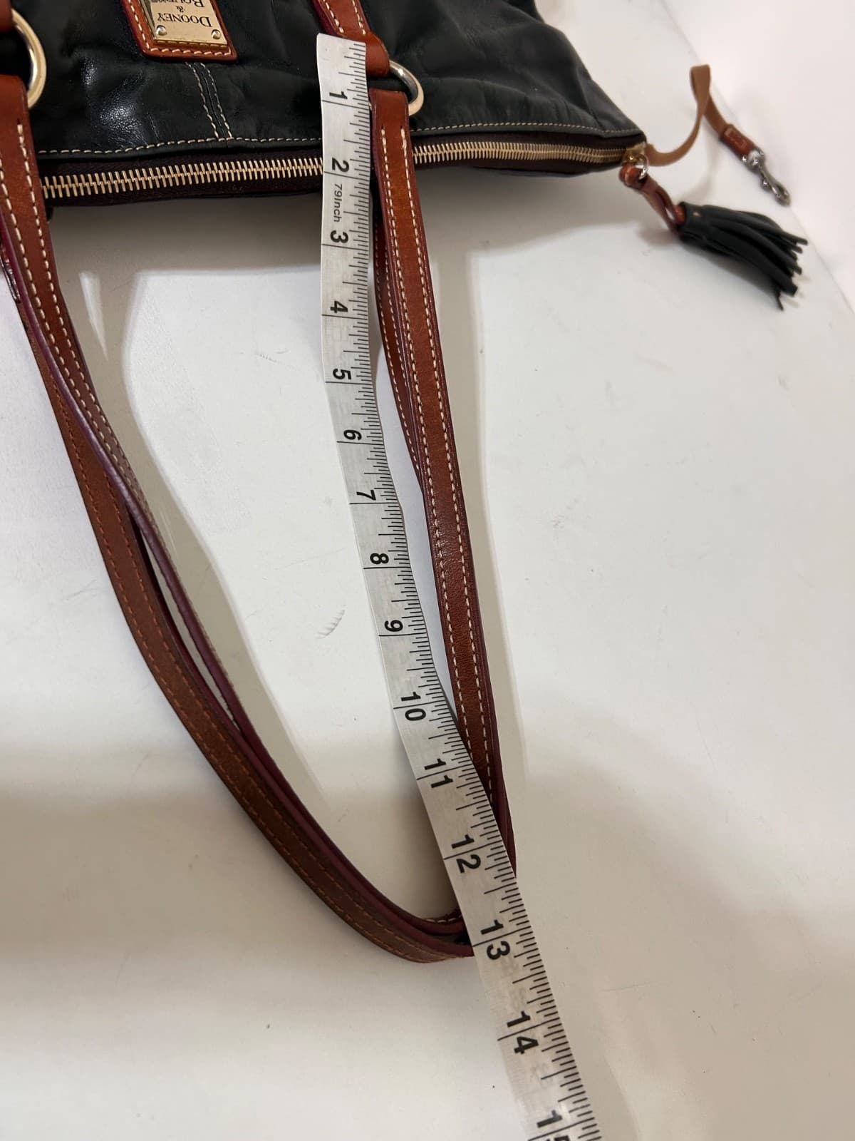 Dooney & Bourke Wexford Leather Becky Shoulder Tote Black Red Liner Dust Bag - Thumbnail 10