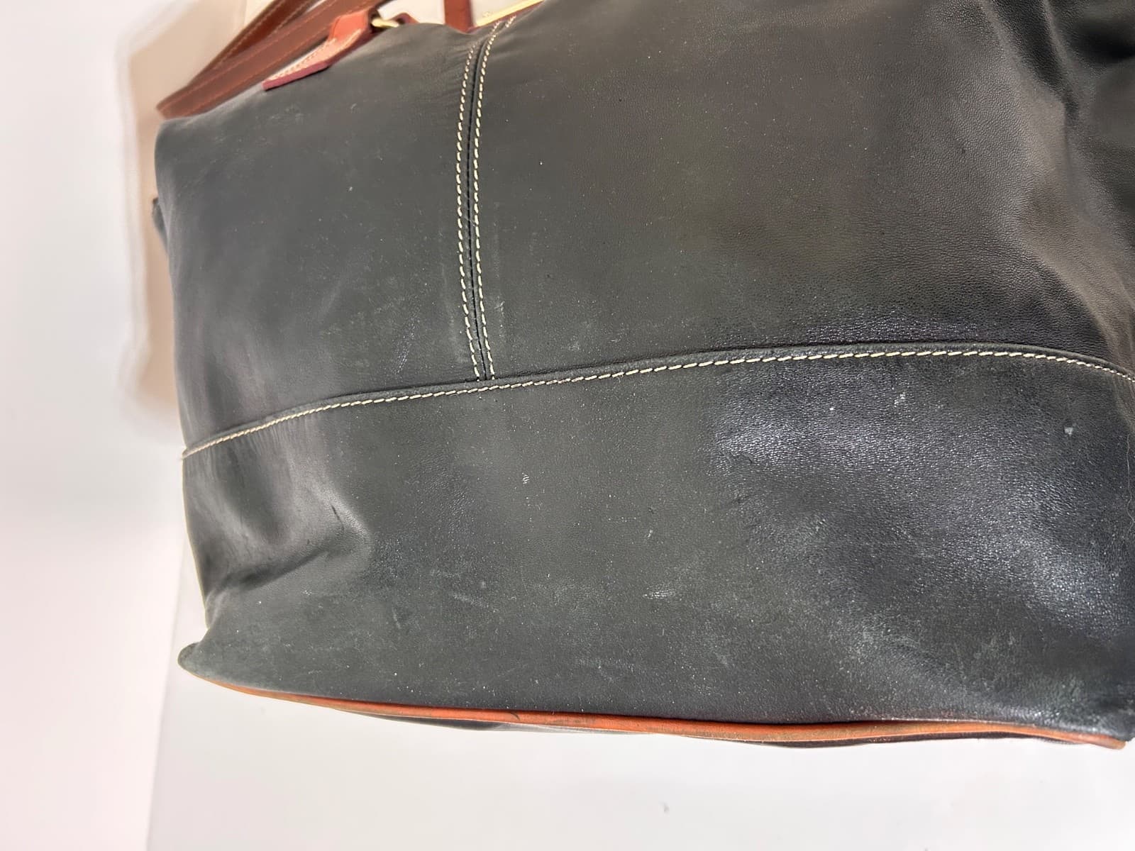 Dooney & Bourke Wexford Leather Becky Shoulder Tote Black Red Liner Dust Bag - Thumbnail 18