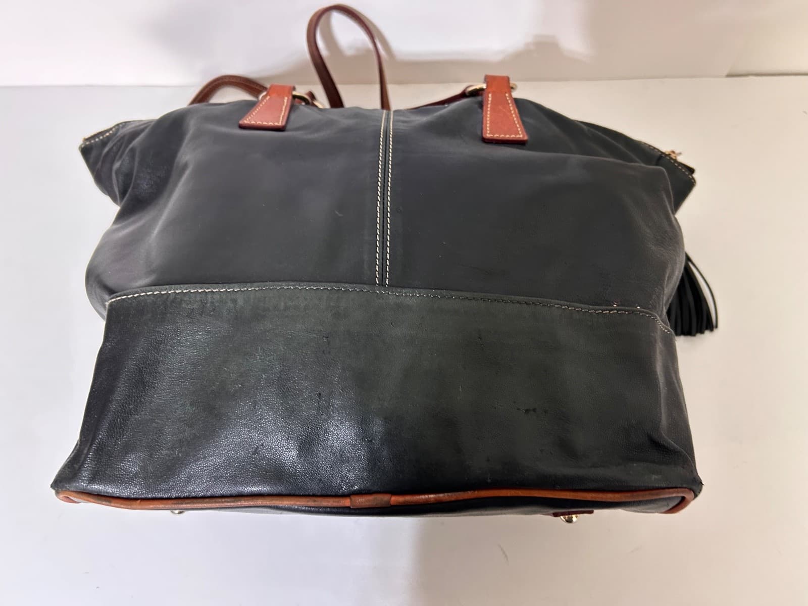 Dooney & Bourke Wexford Leather Becky Shoulder Tote Black Red Liner Dust Bag - Thumbnail 19
