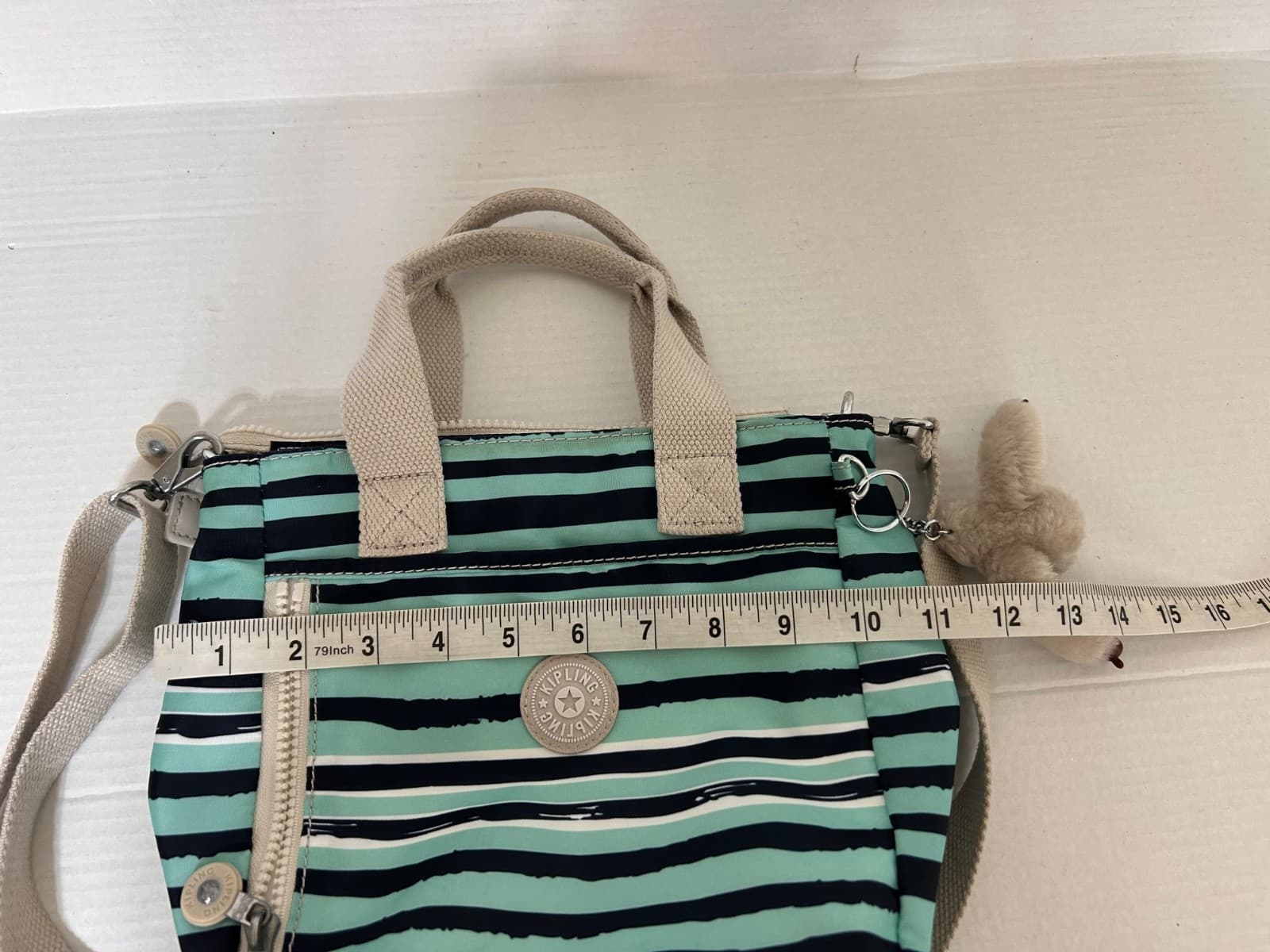 Vintage Y2K Kipling Crossbody or Shoulder Bag Purse Small Blue Navy Monkey - Thumbnail 12