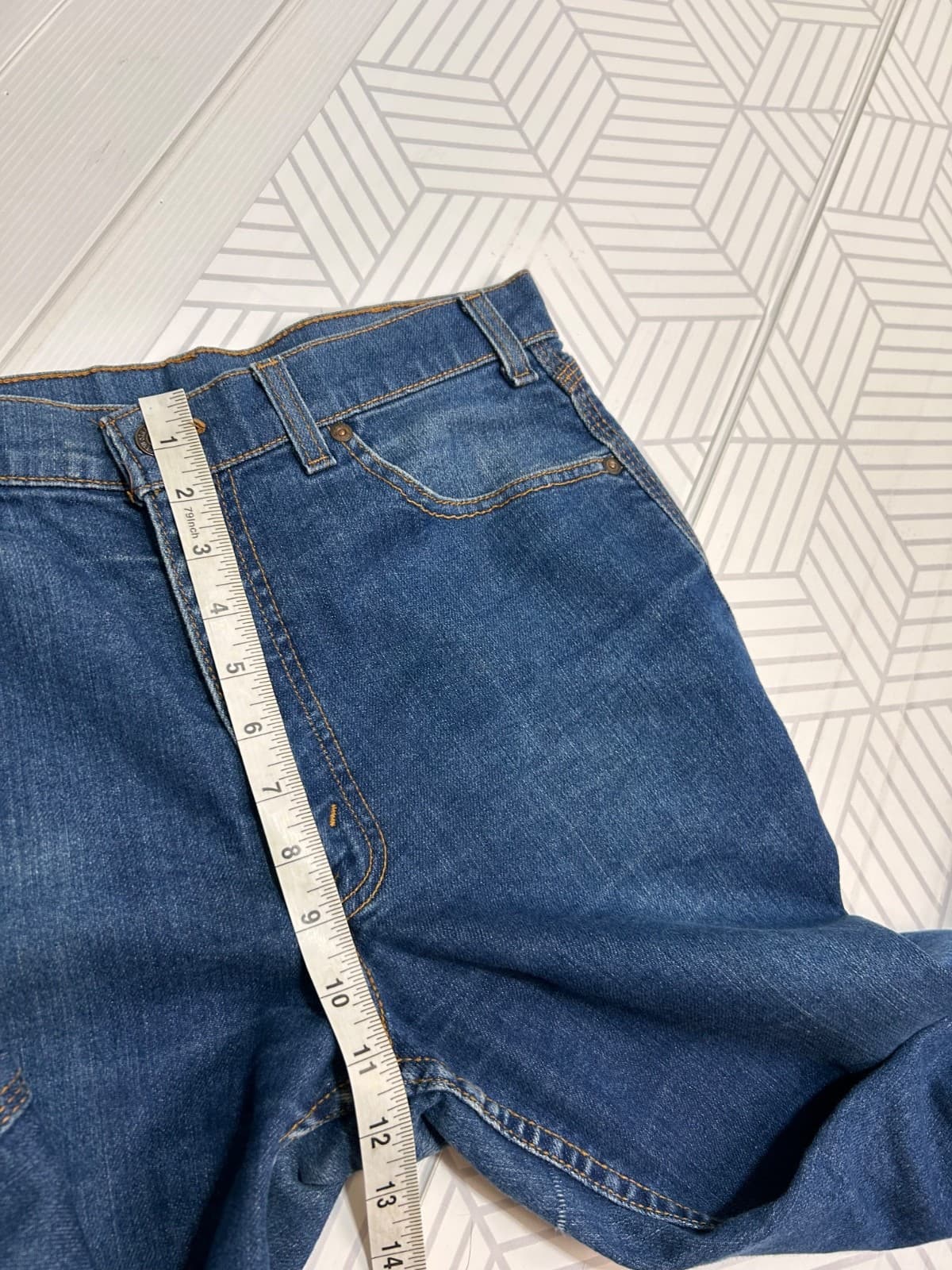 Vtg Levis Jeans Mens Straight Flare Movin On 32X29 Blue Orange Tab 70s USA Denim - Thumbnail 7