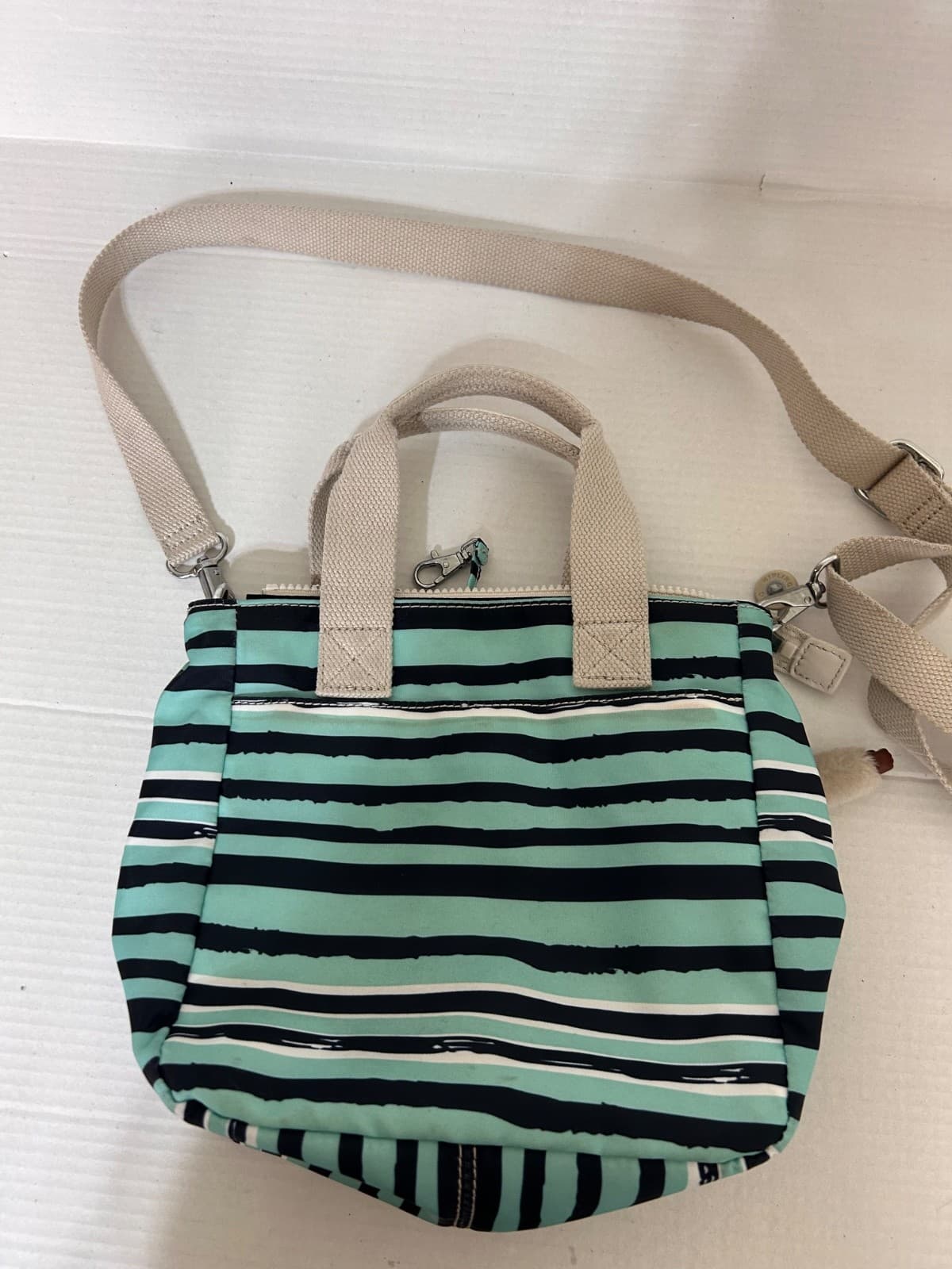 Vintage Y2K Kipling Crossbody or Shoulder Bag Purse Small Blue Navy Monkey - Thumbnail 3