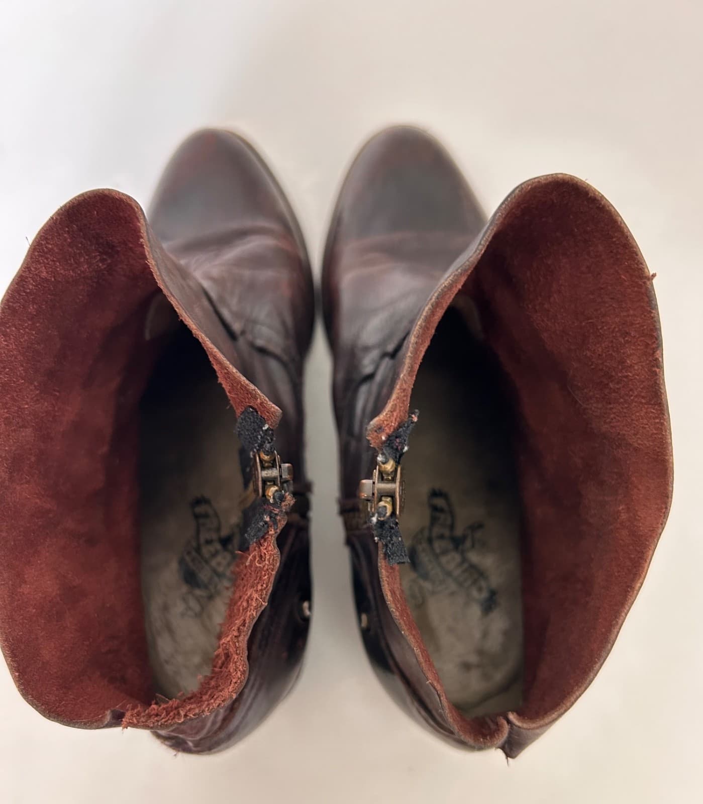 FREEBIRD Women's size 7 EVE Cherry Brown Red Leather Heeled Ankle Booties Boots - Thumbnail 5
