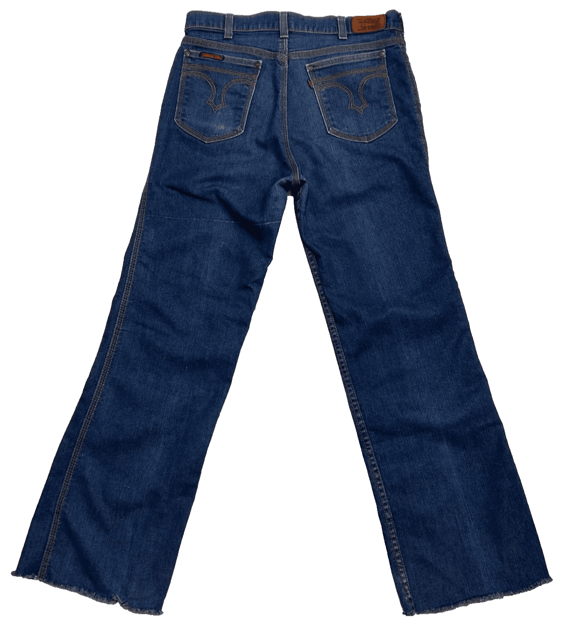Vtg Levis Jeans Mens Straight Flare Movin On 32X29 Blue Orange Tab 70s USA Denim - Thumbnail 2