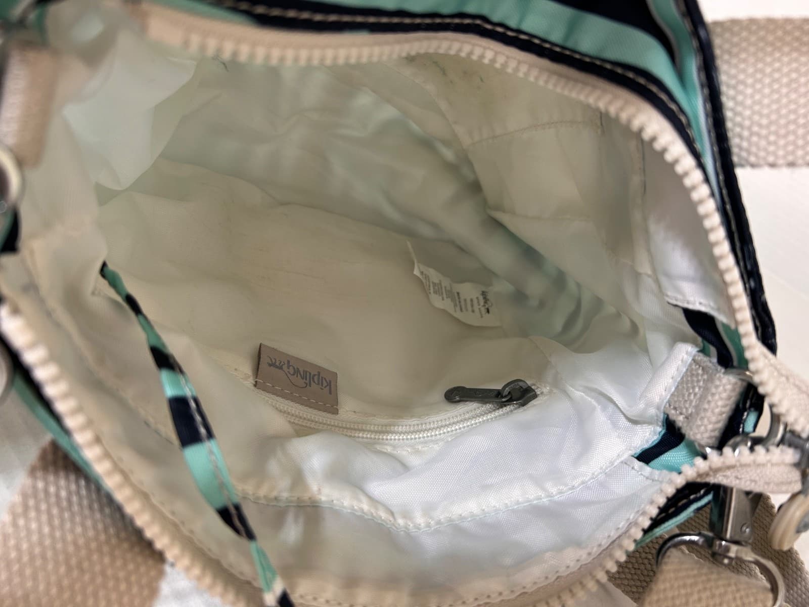 Vintage Y2K Kipling Crossbody or Shoulder Bag Purse Small Blue Navy Monkey - Thumbnail 6