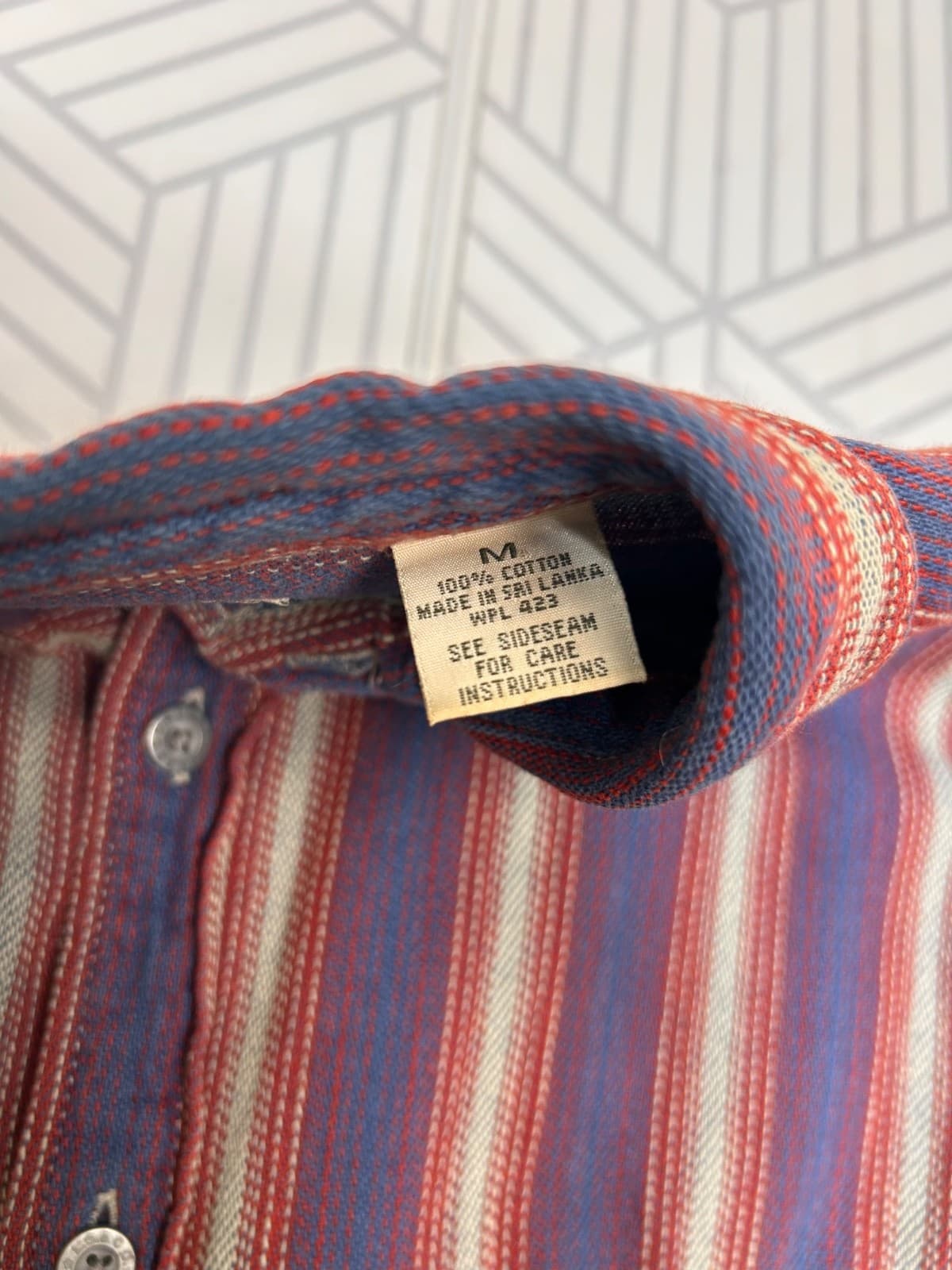 VTG Vintage Levi's Twill Chore Shirt Mens Medium Striped Button Down Western I - Thumbnail 10