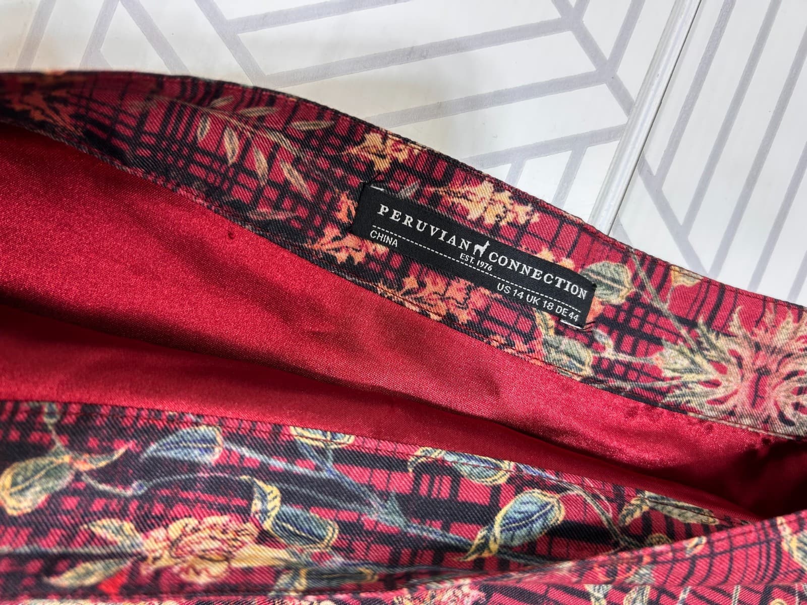 Peruvian Connection Size 14 XL Visc Silk Blend Pockets A Line Skirt Gorgeous c - Thumbnail 10