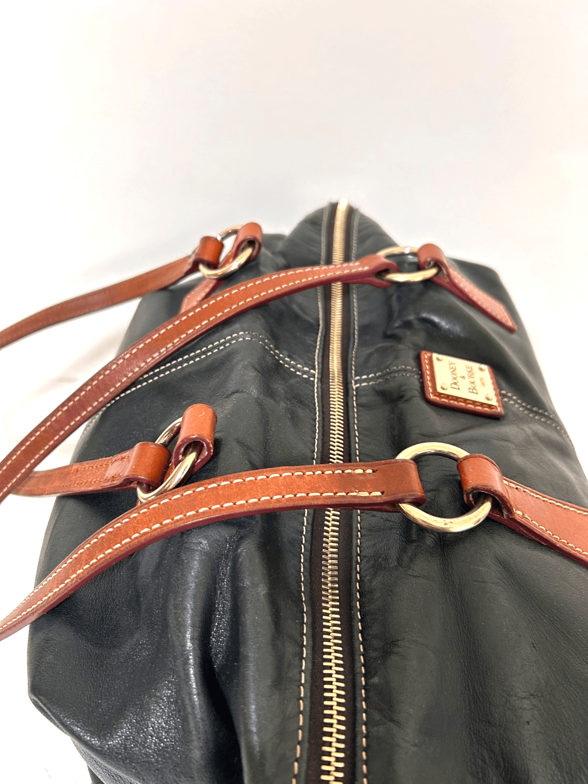 Dooney & Bourke Wexford Leather Becky Shoulder Tote Black Red Liner Dust Bag - Thumbnail 2