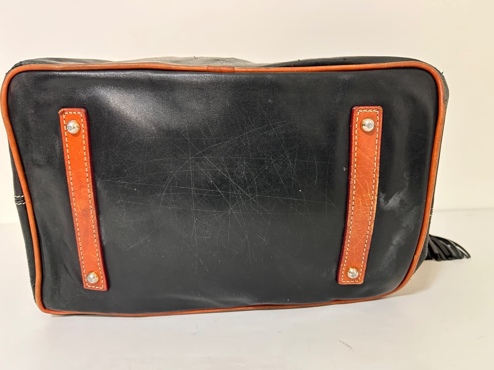 Dooney & Bourke Wexford Leather Becky Shoulder Tote Black Red Liner Dust Bag - Thumbnail 20