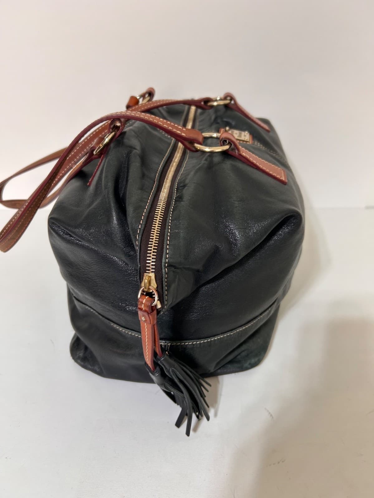 Dooney & Bourke Wexford Leather Becky Shoulder Tote Black Red Liner Dust Bag - Thumbnail 4