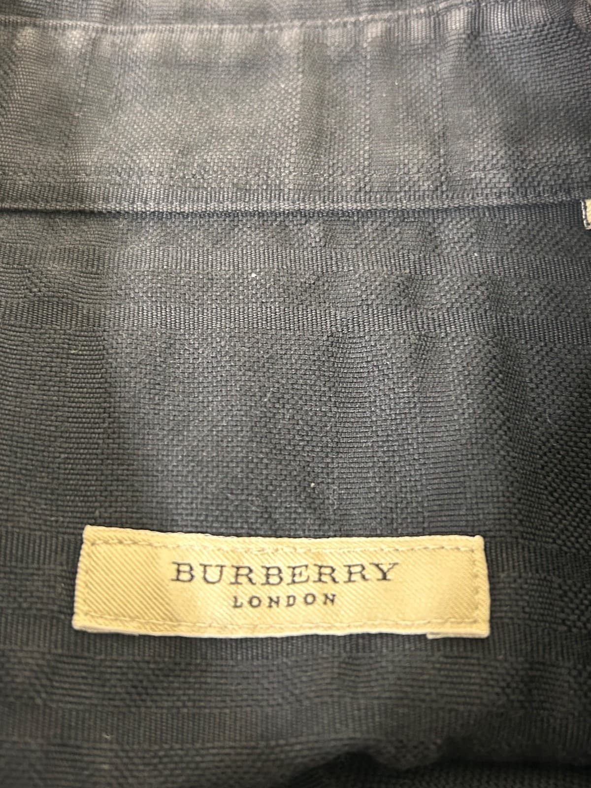 Burberry London Shirt Mens size XL Black Textured Button Up Casual v - Thumbnail 4