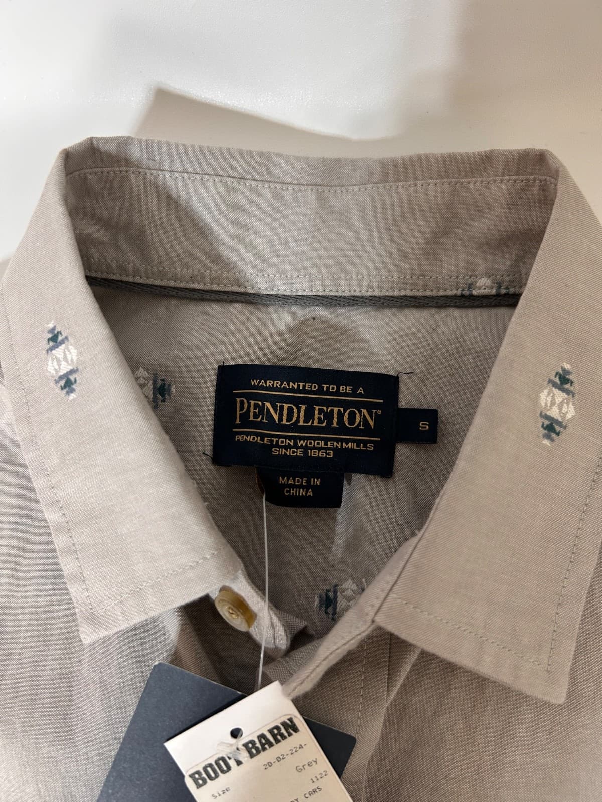 NWT Pendleton Mens Size S Short Sleeve Carson Gray Western Button Up Shirt x - Thumbnail 10