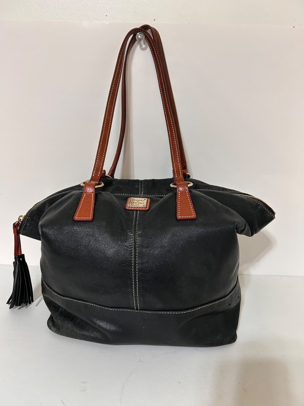 Dooney & Bourke Wexford Leather Becky Shoulder Tote Black Red Liner Dust Bag - Thumbnail 21