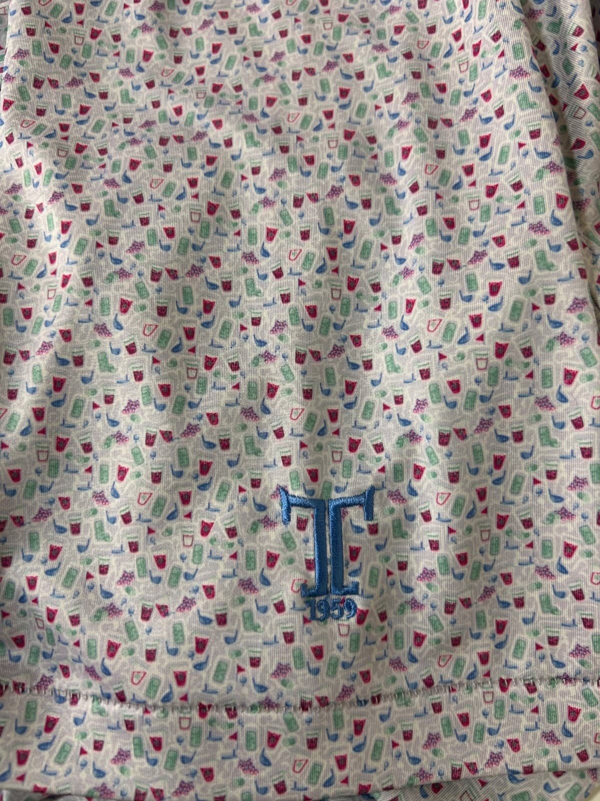 Peter Millar Size L Golf Dazed & Transfused Performance Polo Summer Shirt Wine g - Thumbnail 12