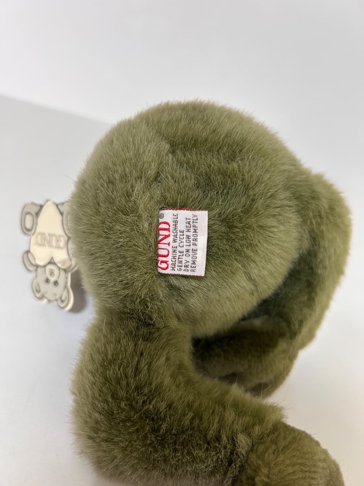 Vintage Gund Frog Ribbit Plush Green with Sound Croaker Stuffed Animal Tags - Thumbnail 3