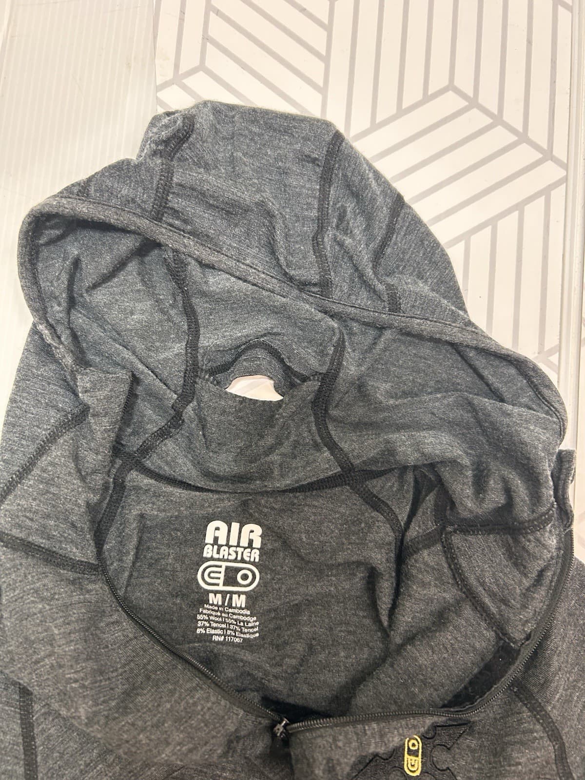 NWOT Airblaster Merino Ninja Suit Women's size M Bodysuit Heather Black Gray d - Thumbnail 4