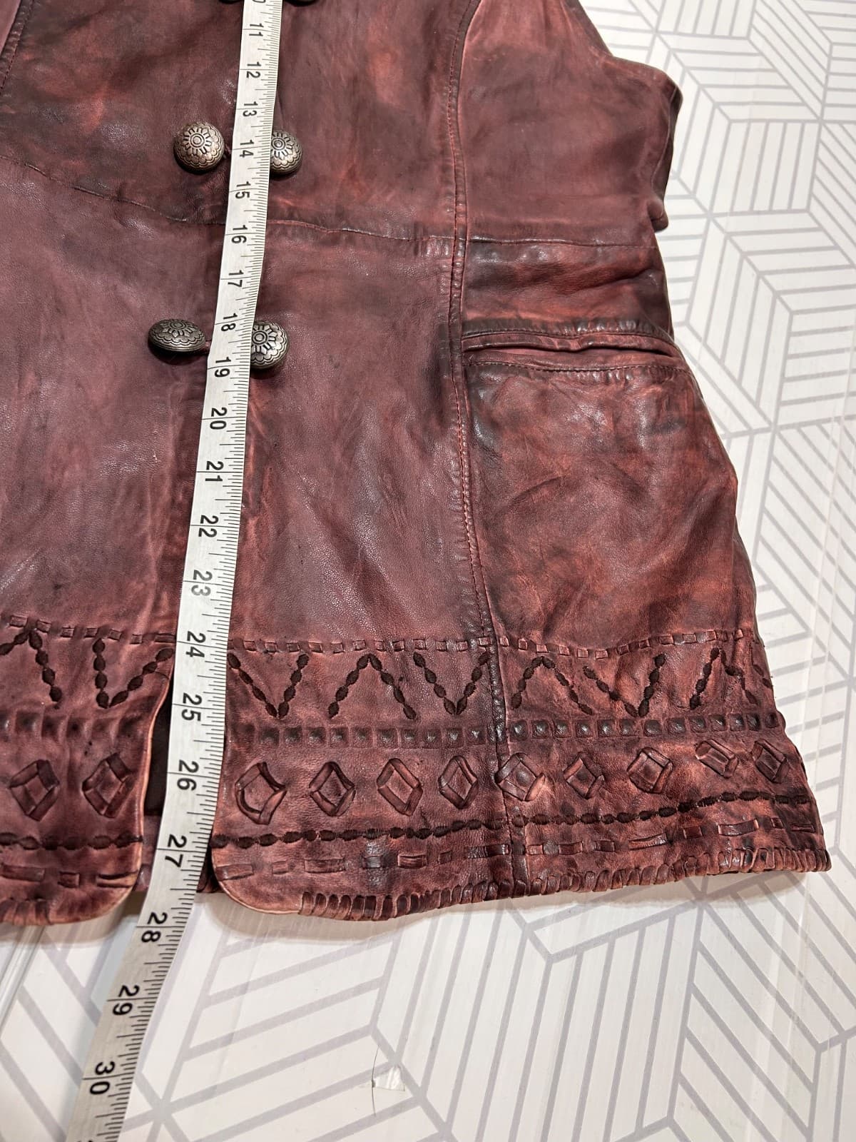 Roja Women's size Large Leather Western Festival Burning Man Jacket Vest Dress - Thumbnail 5