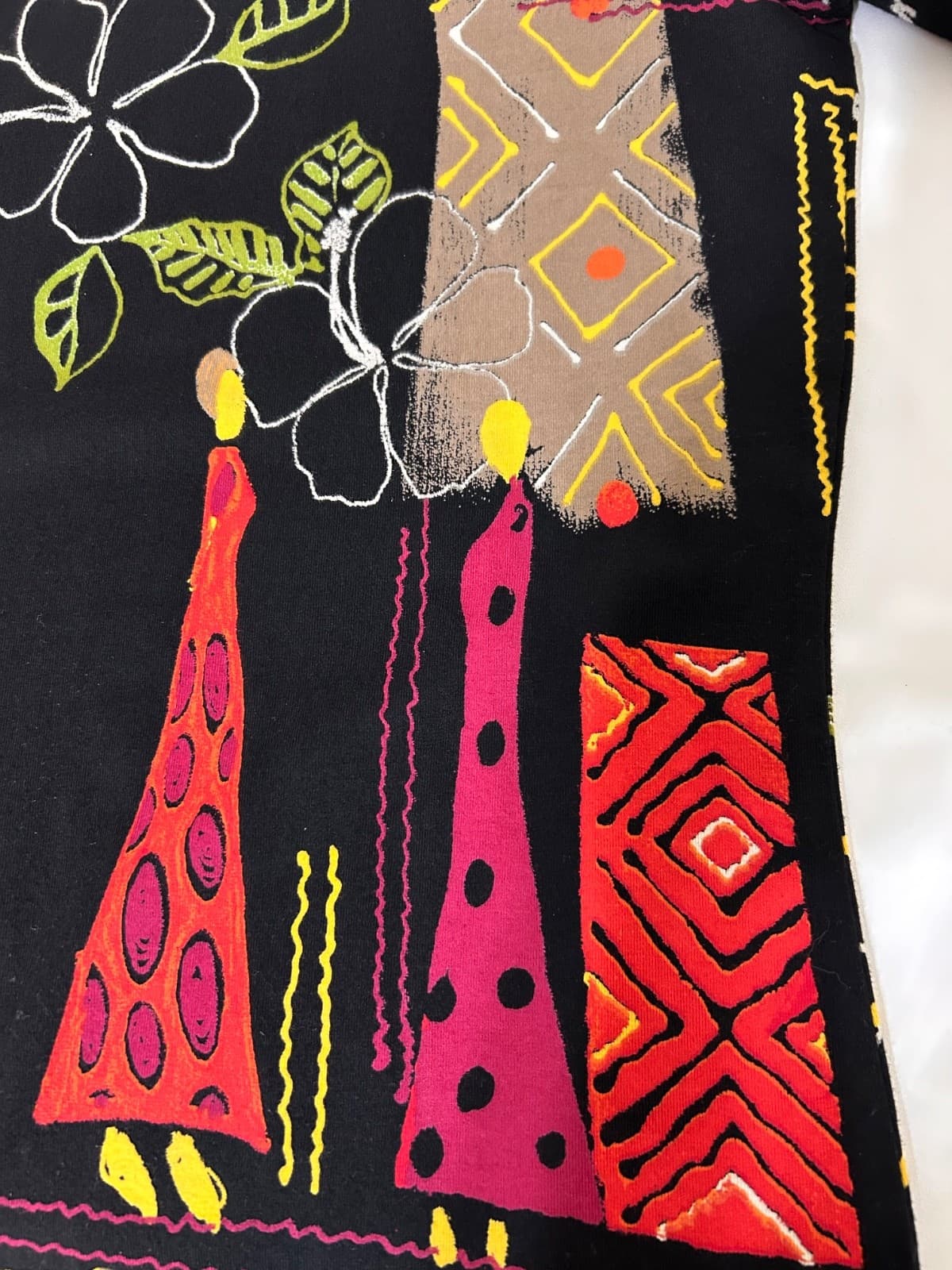 NWT Chico's Size Small 0 Cotton Tee Art Boho Abstract Top Blouse g - Thumbnail 6