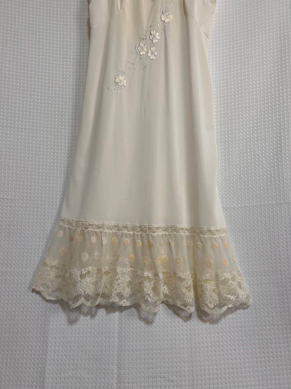 Vintage Youth Form Womens Ivory Slip Dress size 34 Lace Flaw - Thumbnail 14