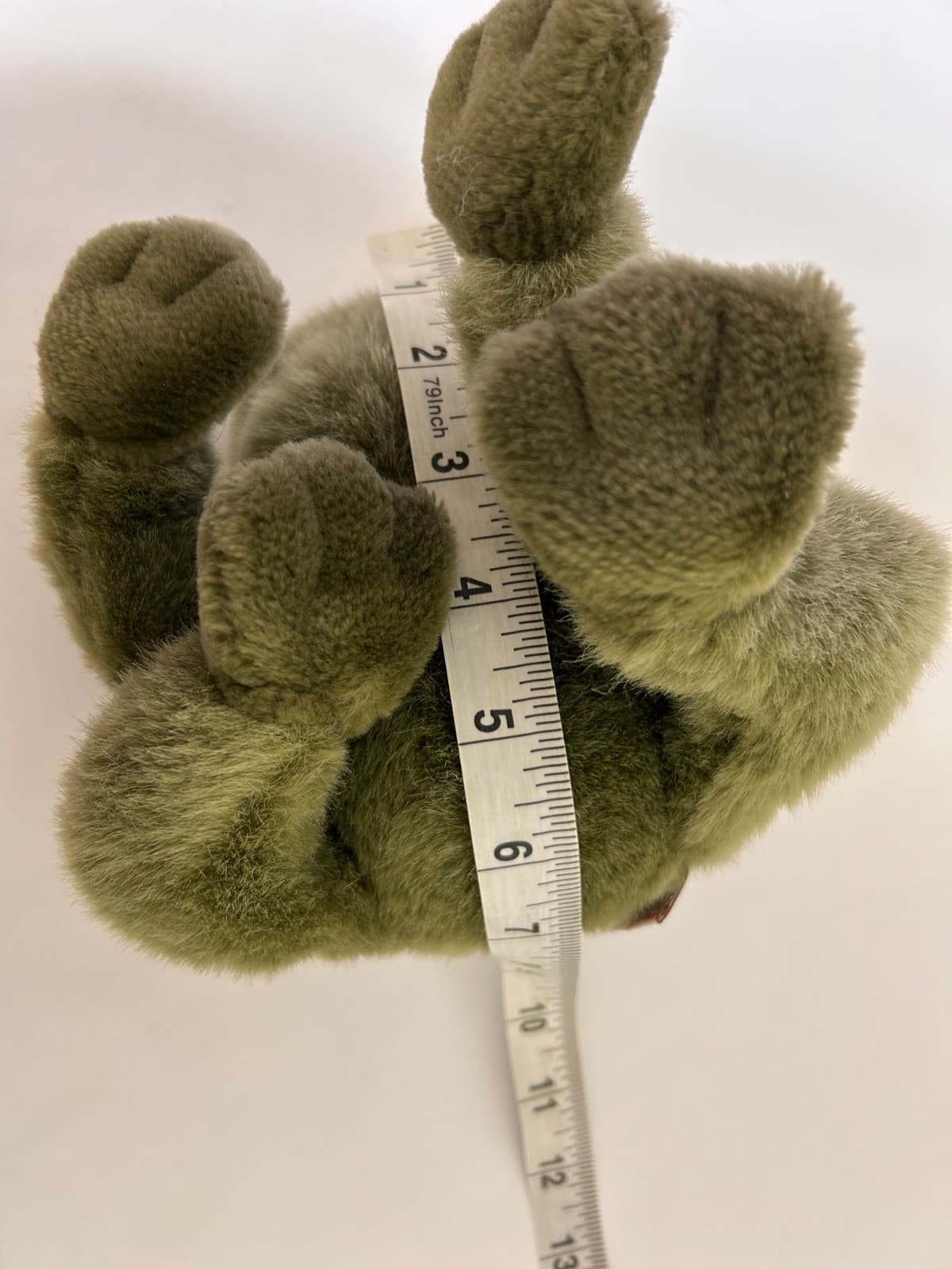 Vintage Gund Frog Ribbit Plush Green with Sound Croaker Stuffed Animal Tags - Thumbnail 2