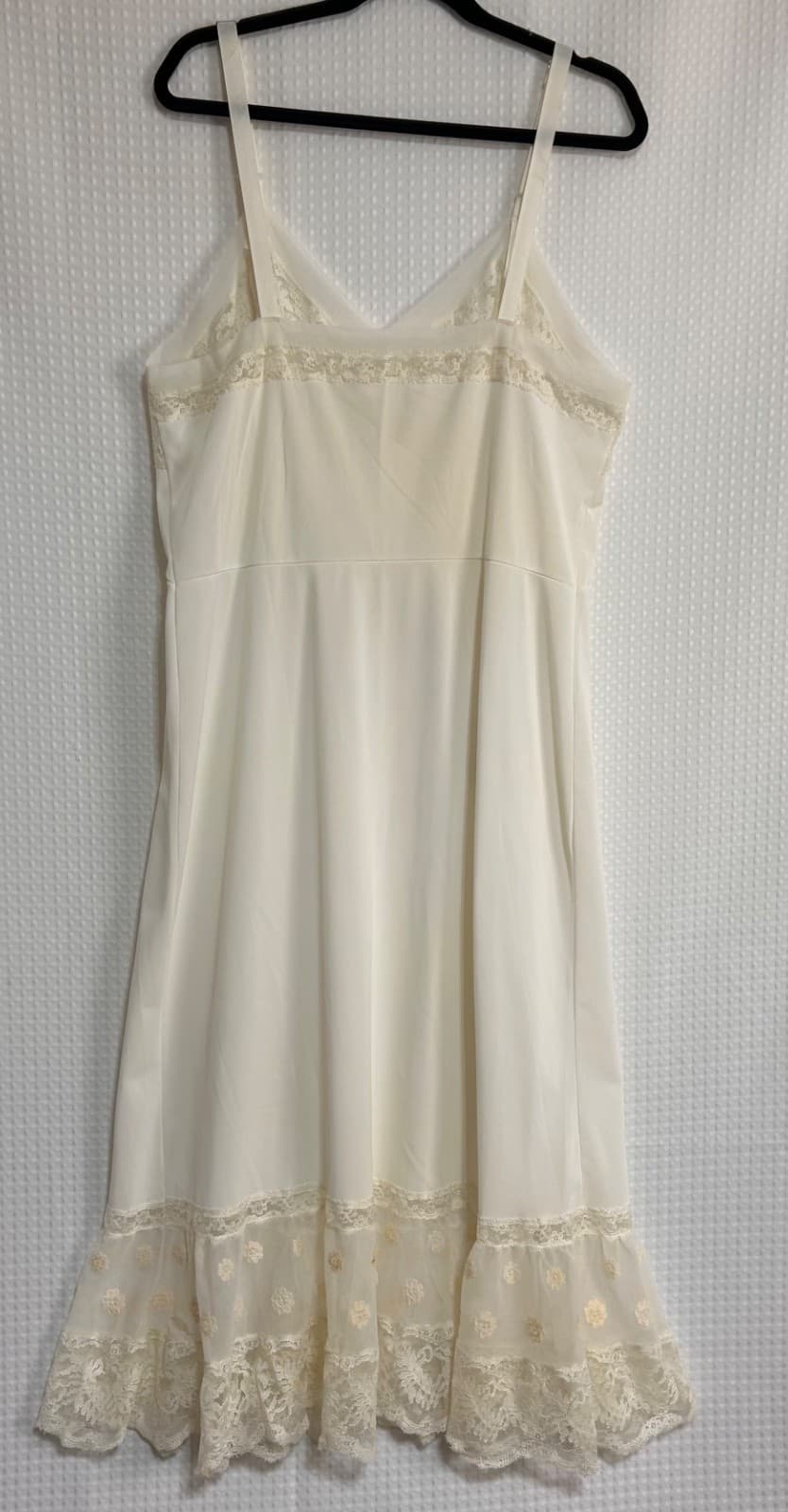 Vintage Youth Form Womens Ivory Slip Dress size 34 Lace Flaw - Thumbnail 12